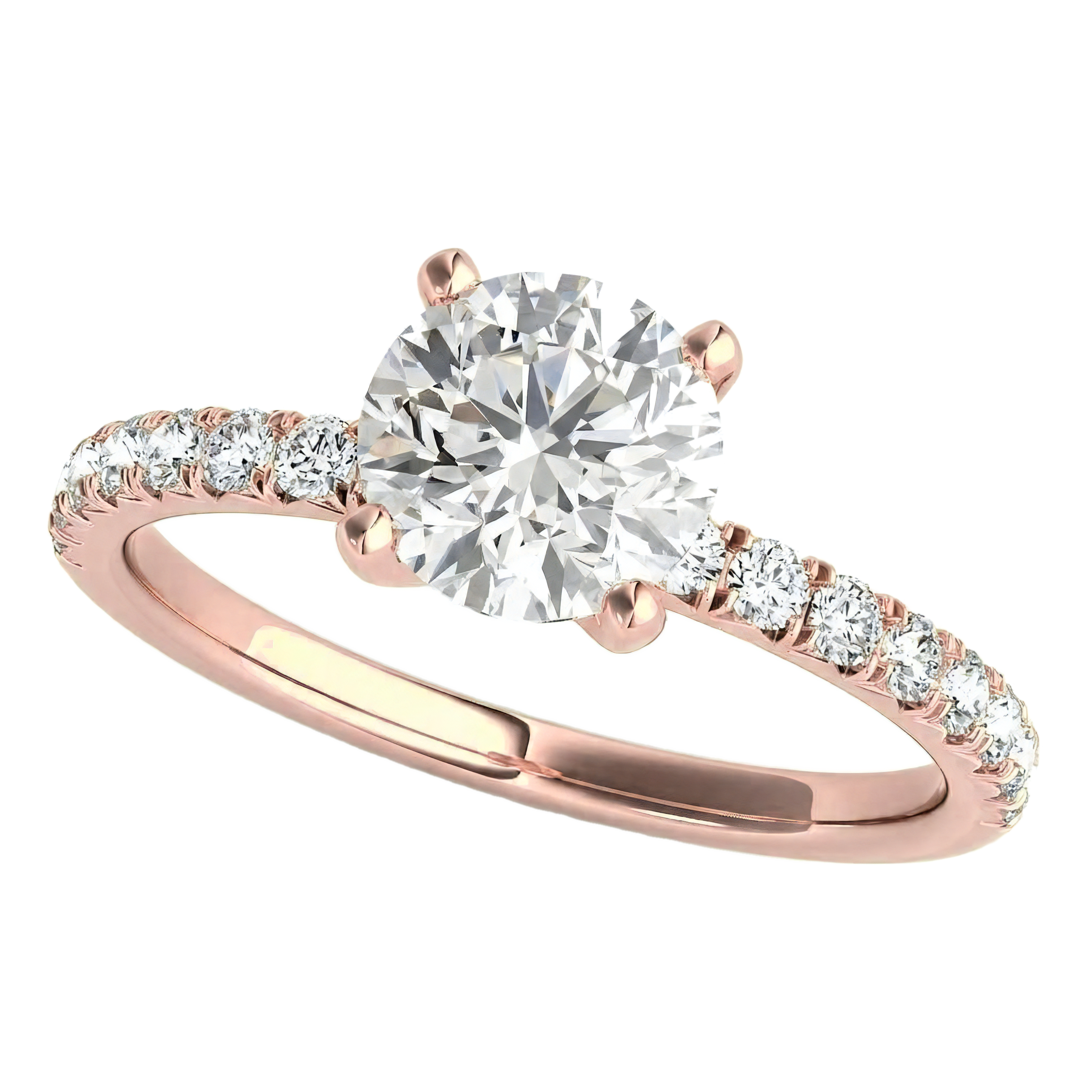 View 1 to 6.5 Carat Round Lab Grown Diamond Engagement Ring in 14K Gold