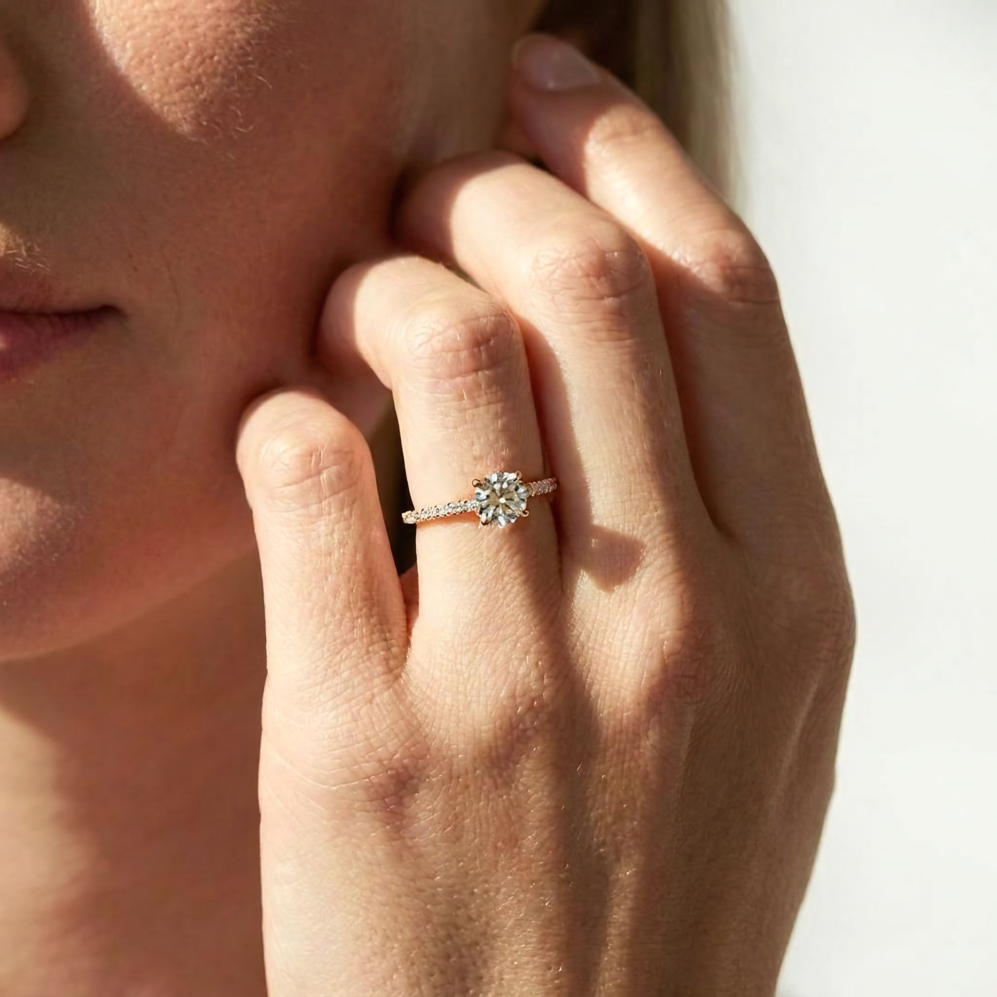 View 1 to 6.5 Carat Round Lab Grown Diamond Engagement Ring in 14K Gold