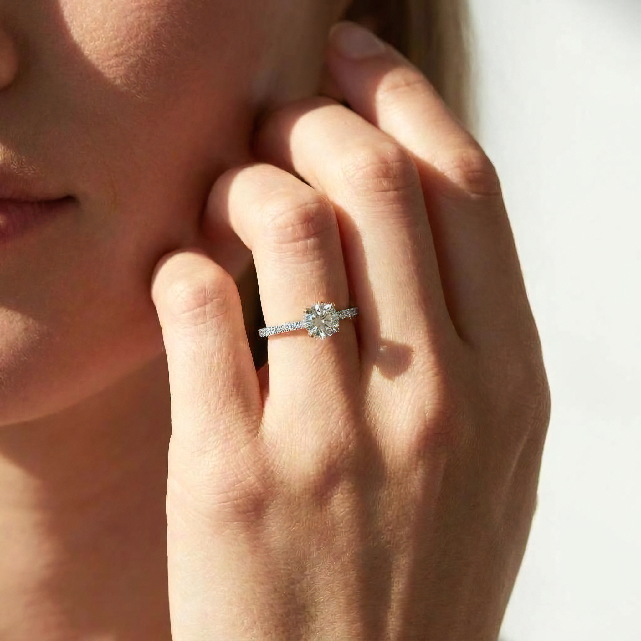 View 1 to 6.5 Carat Round Lab Grown Diamond Engagement Ring in 14K Gold