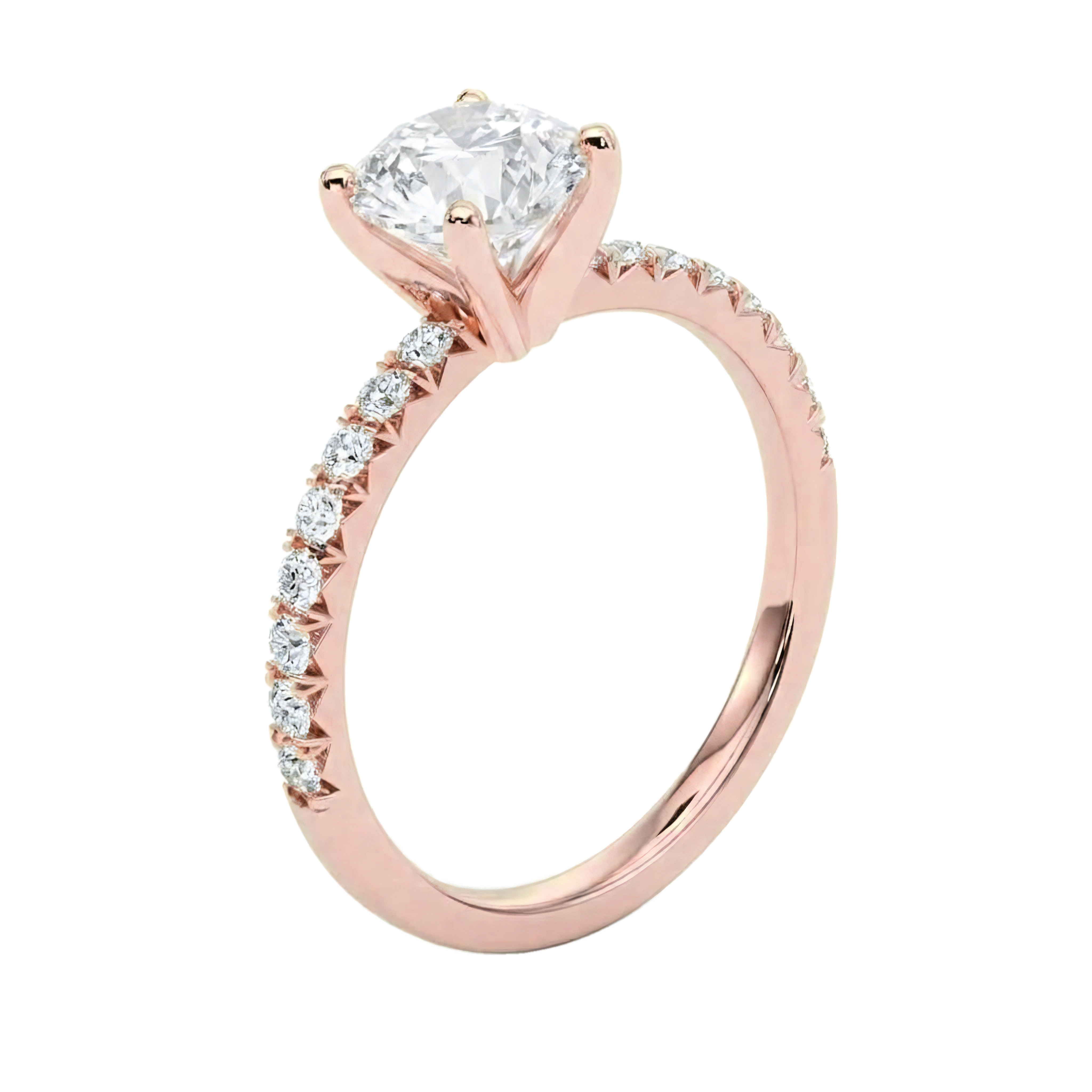 View 1 to 6.5 Carat Round Lab Grown Diamond Engagement Ring in 14K Gold
