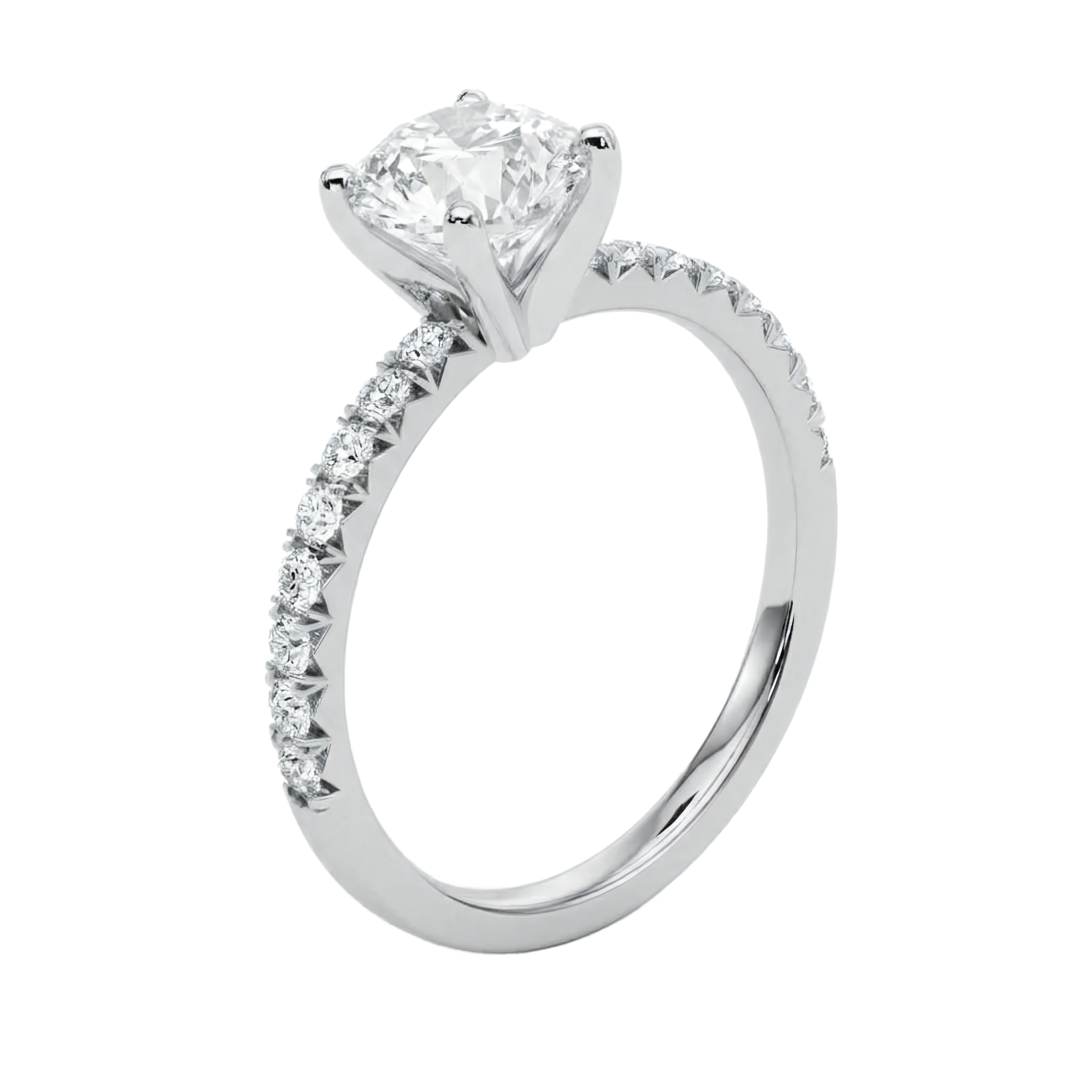View 1 to 6.5 Carat Round Lab Grown Diamond Engagement Ring in 14K Gold