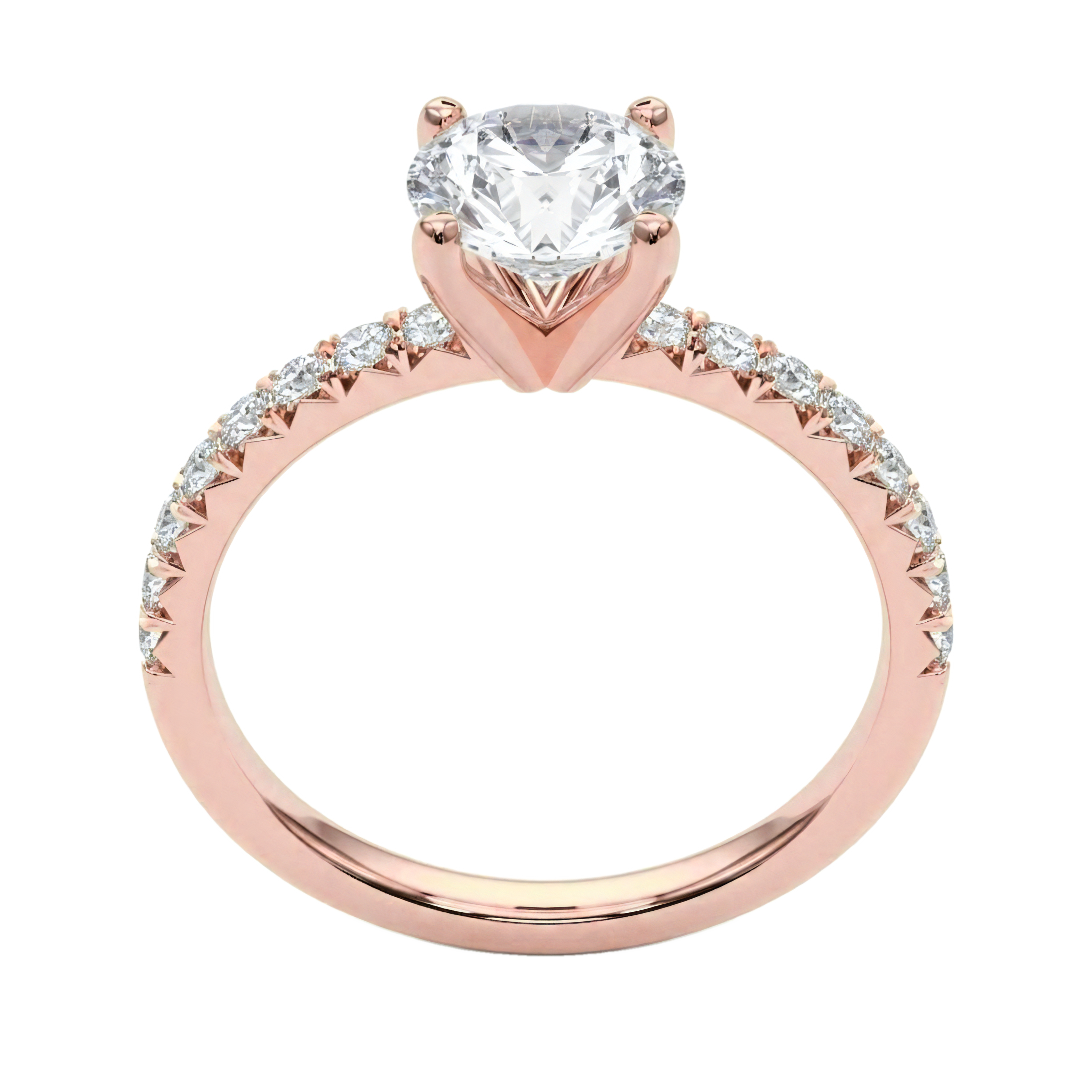 View 1 to 6.5 Carat Round Lab Grown Diamond Engagement Ring in 14K Gold