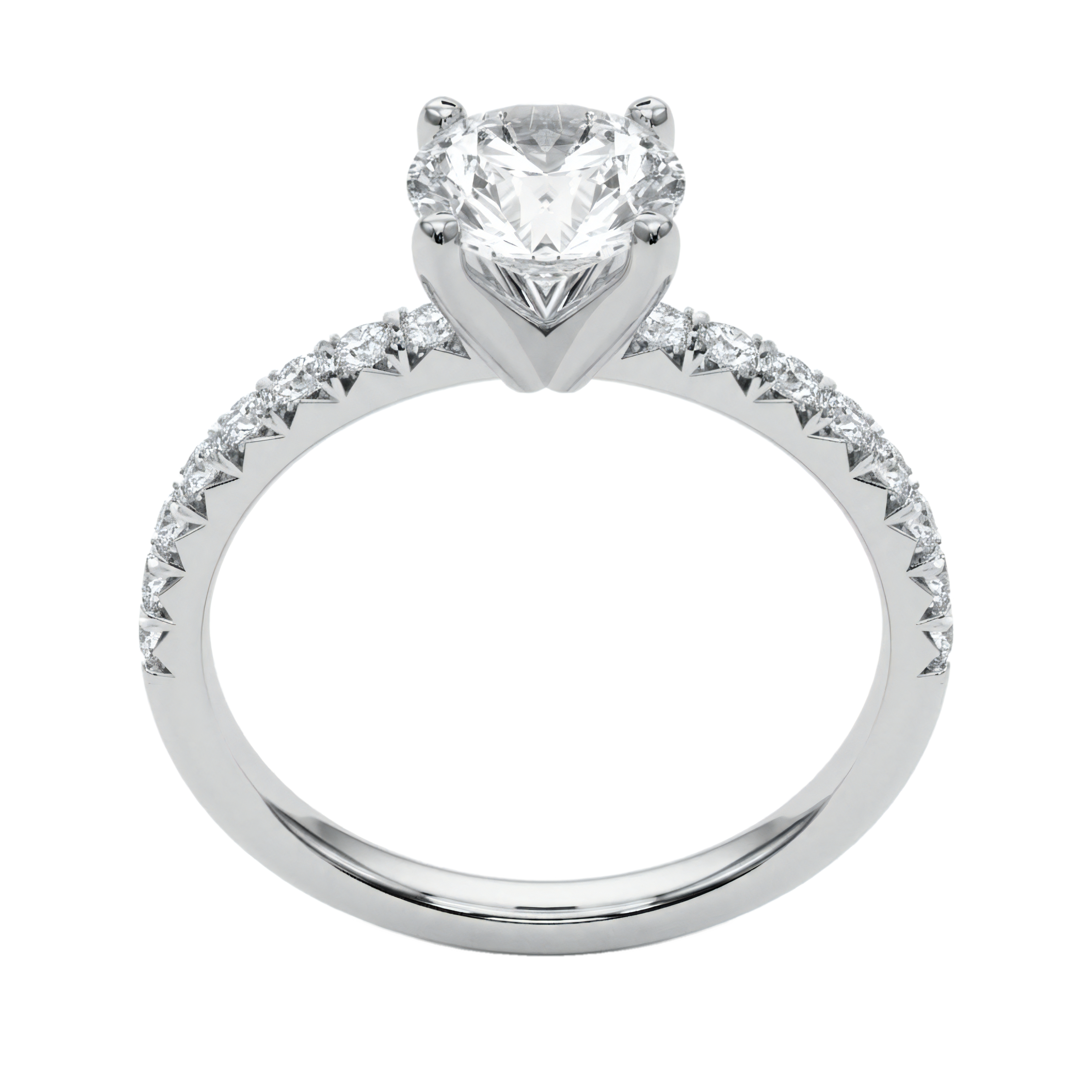 View 1 to 6.5 Carat Round Lab Grown Diamond Engagement Ring in 14K Gold