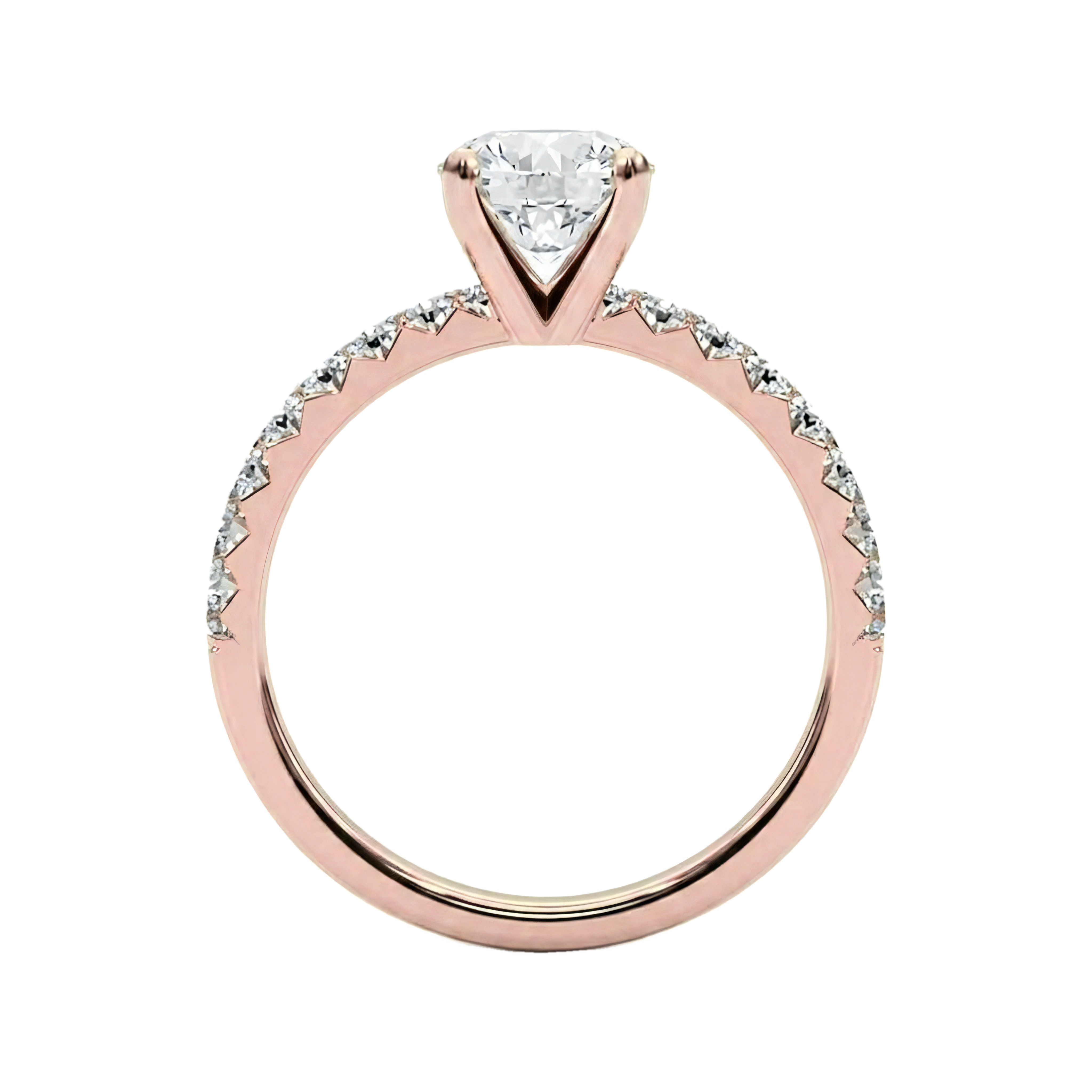 View 1 to 6.5 Carat Round Lab Grown Diamond Engagement Ring in 14K Gold
