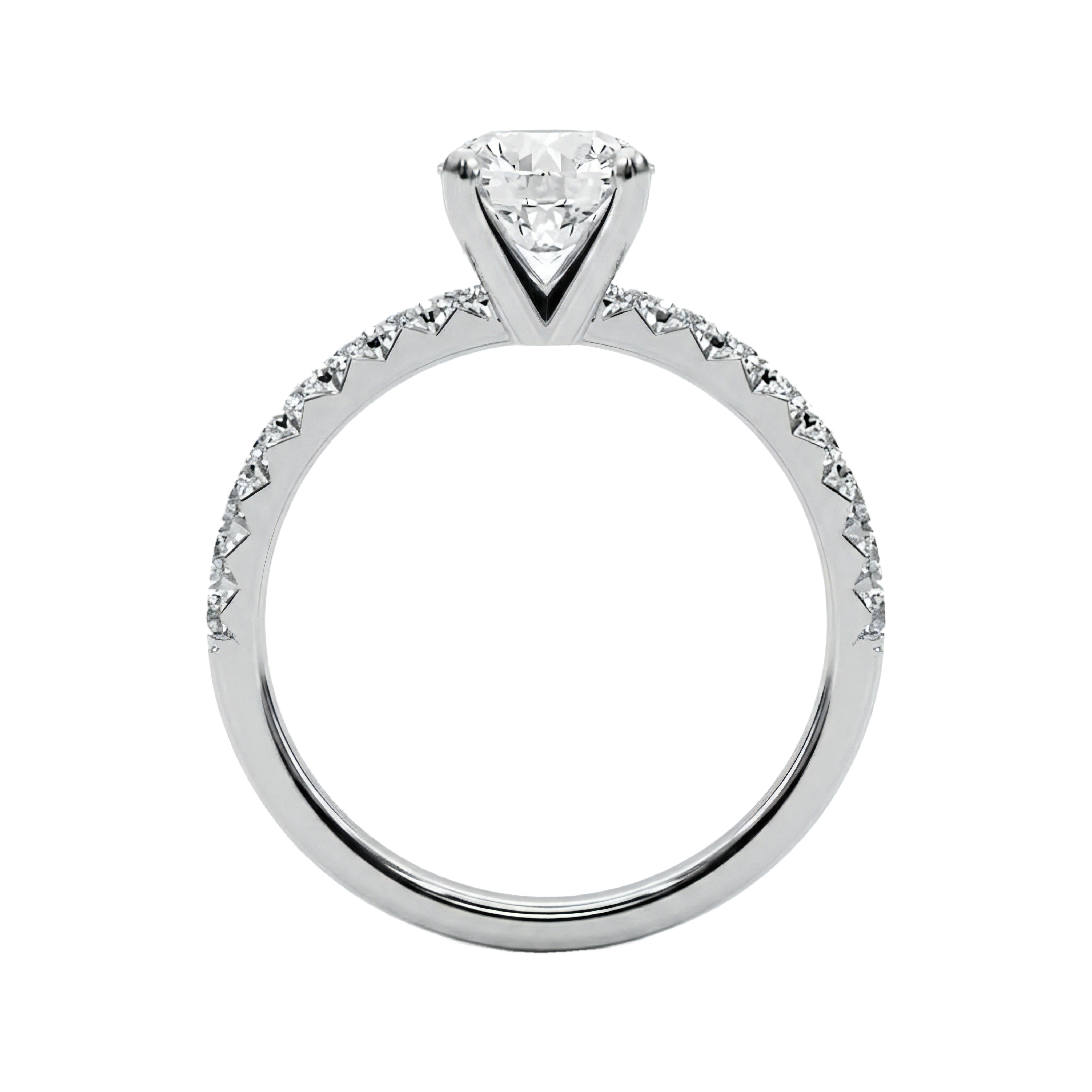 View 1 to 6.5 Carat Round Lab Grown Diamond Engagement Ring in 14K Gold