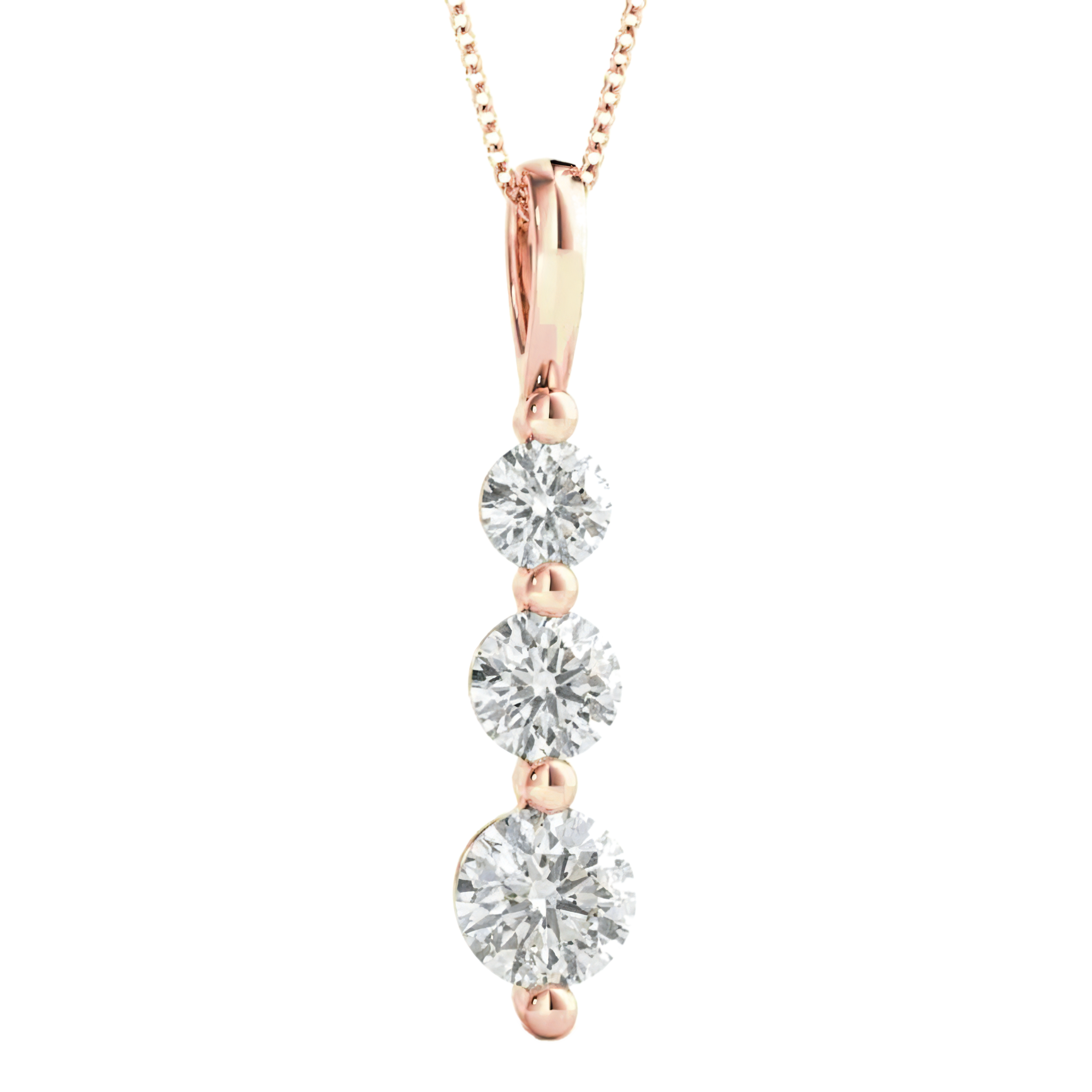 View 1 to 5 Carat Round Lab Grown Diamond Diamond Pendant in 14K Gold