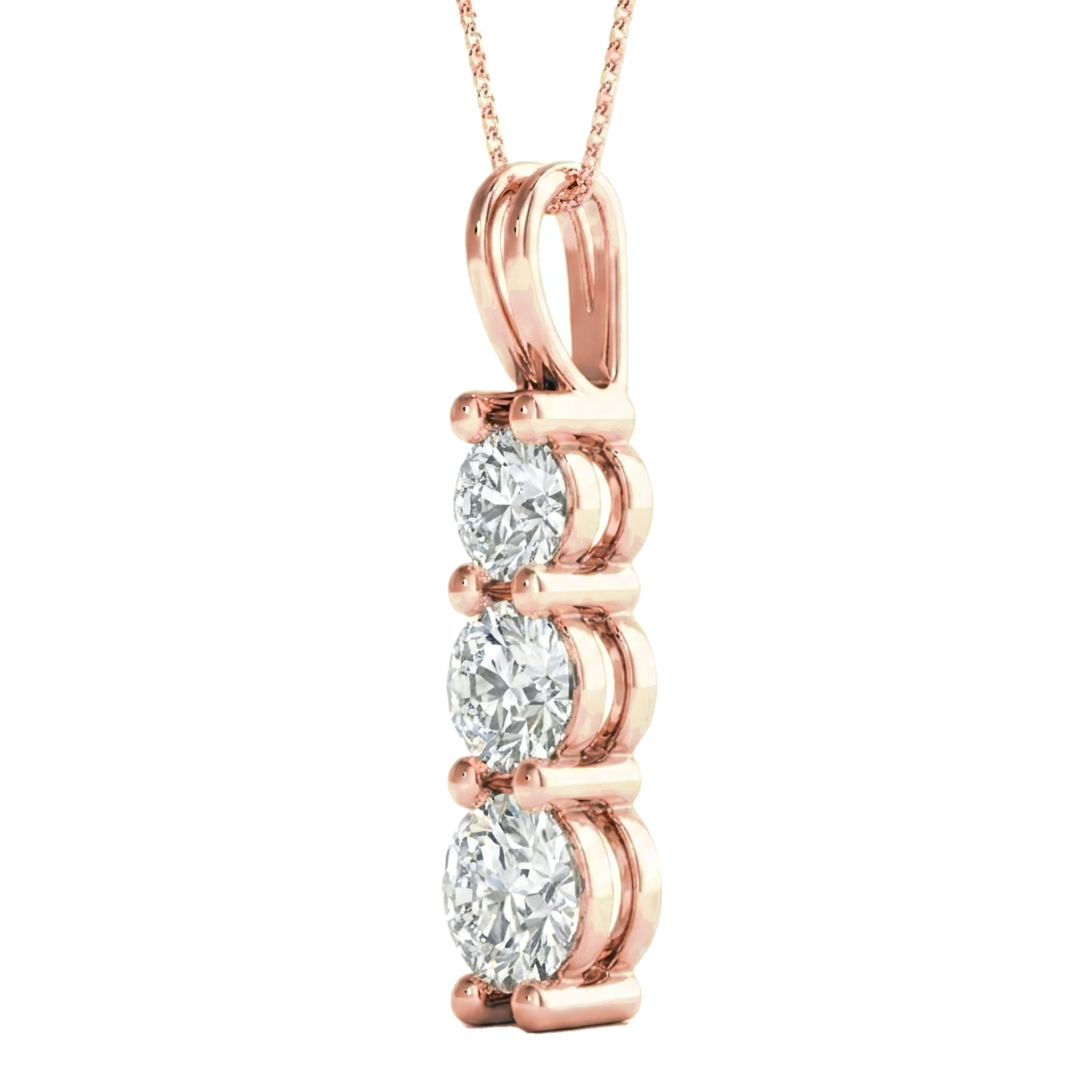 View 1 to 5 Carat Round Lab Grown Diamond Diamond Pendant in 14K Gold