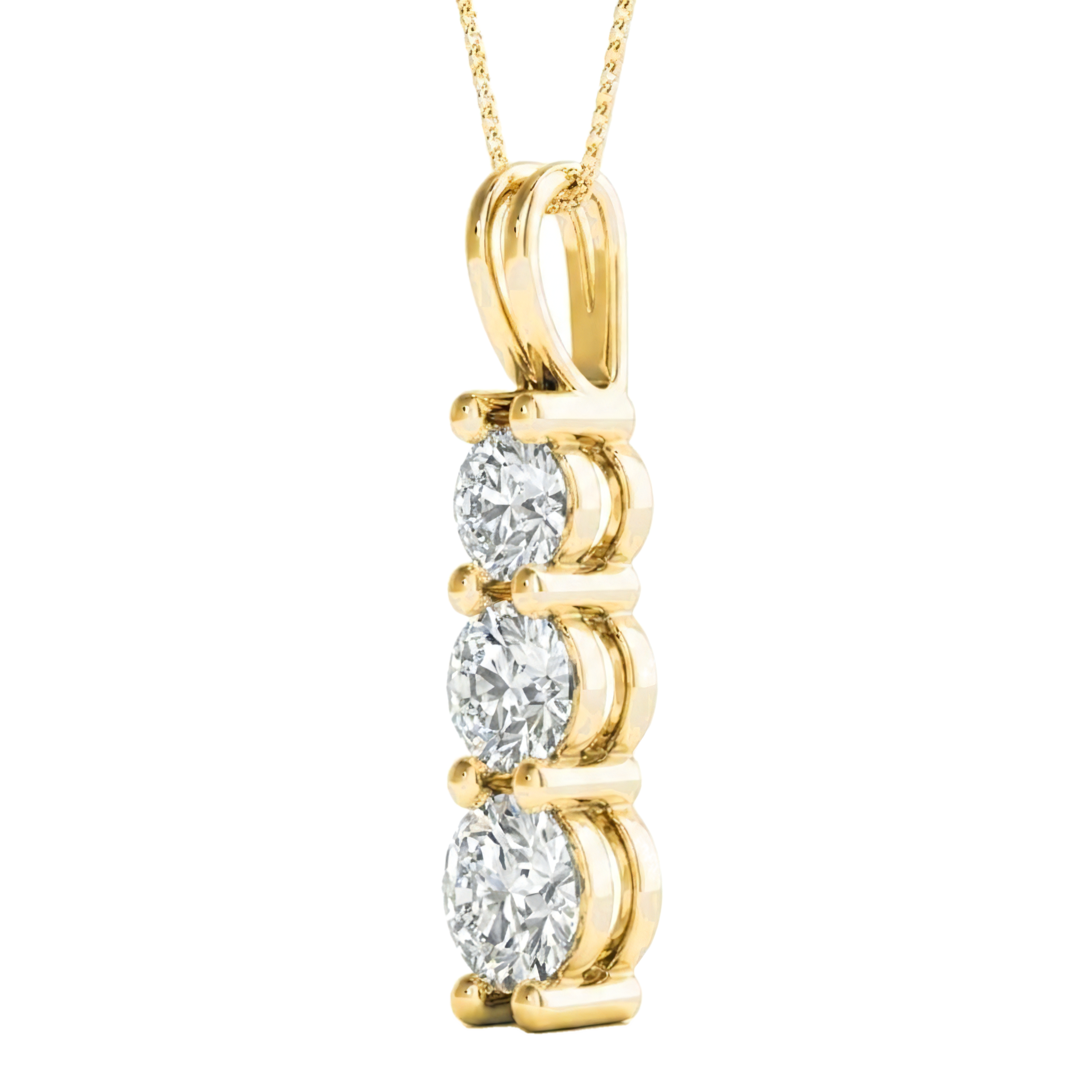 View 1 to 5 Carat Round Lab Grown Diamond Diamond Pendant in 14K Gold