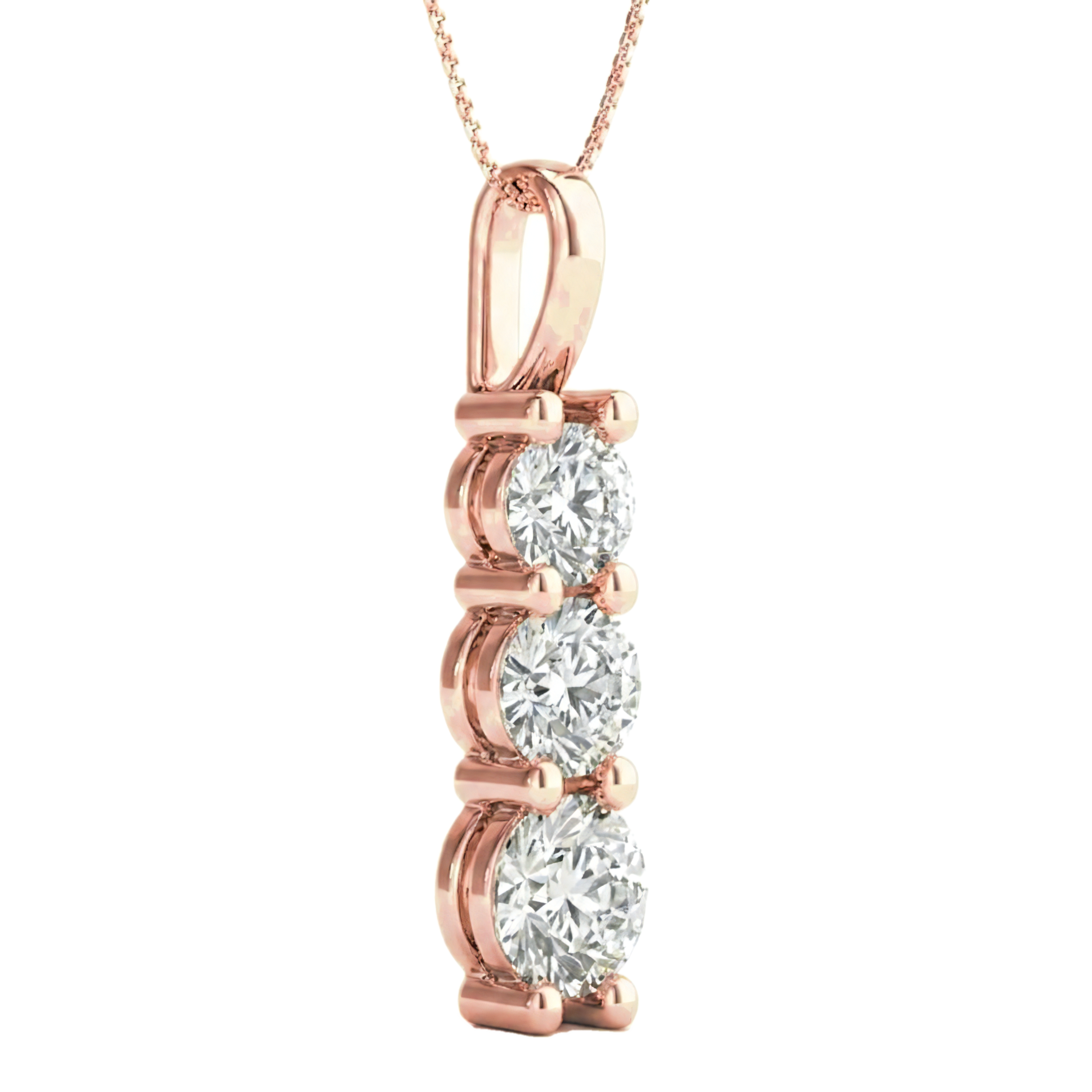 View 1 to 5 Carat Round Lab Grown Diamond Diamond Pendant in 14K Gold