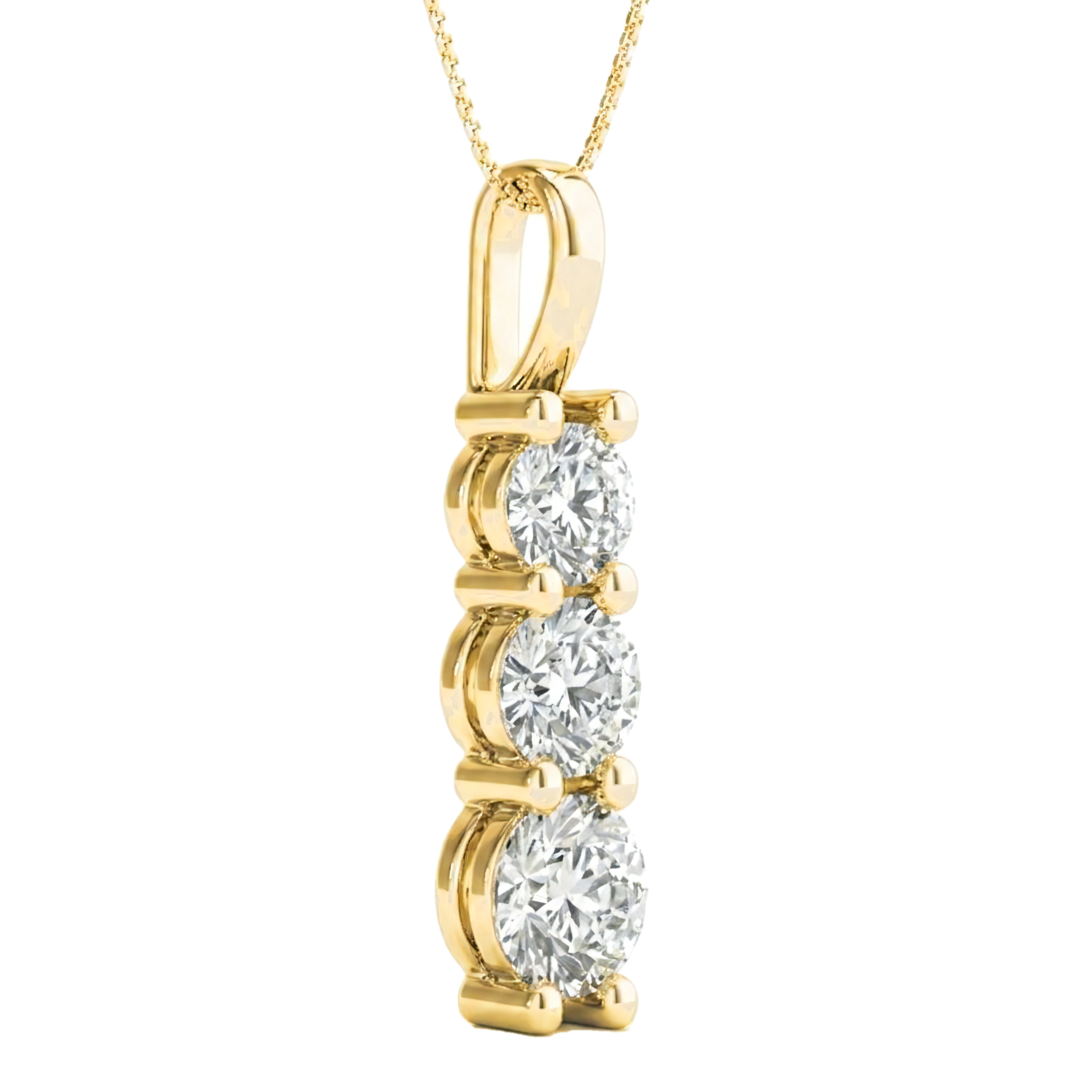 View 1 to 5 Carat Round Lab Grown Diamond Diamond Pendant in 14K Gold