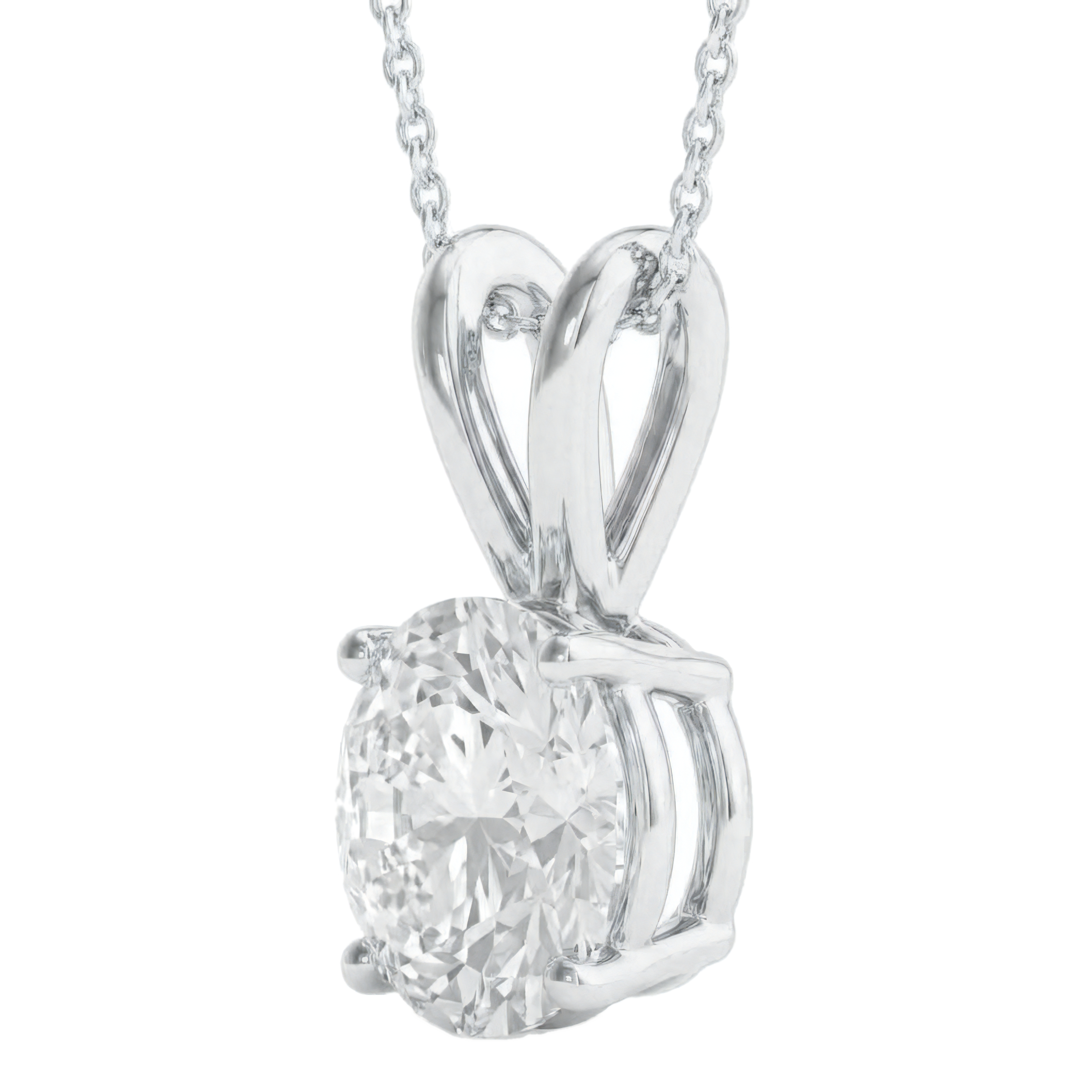 View 0.5 to 5 Carat Round Lab Grown Diamond Diamond Pendant in 14K Gold