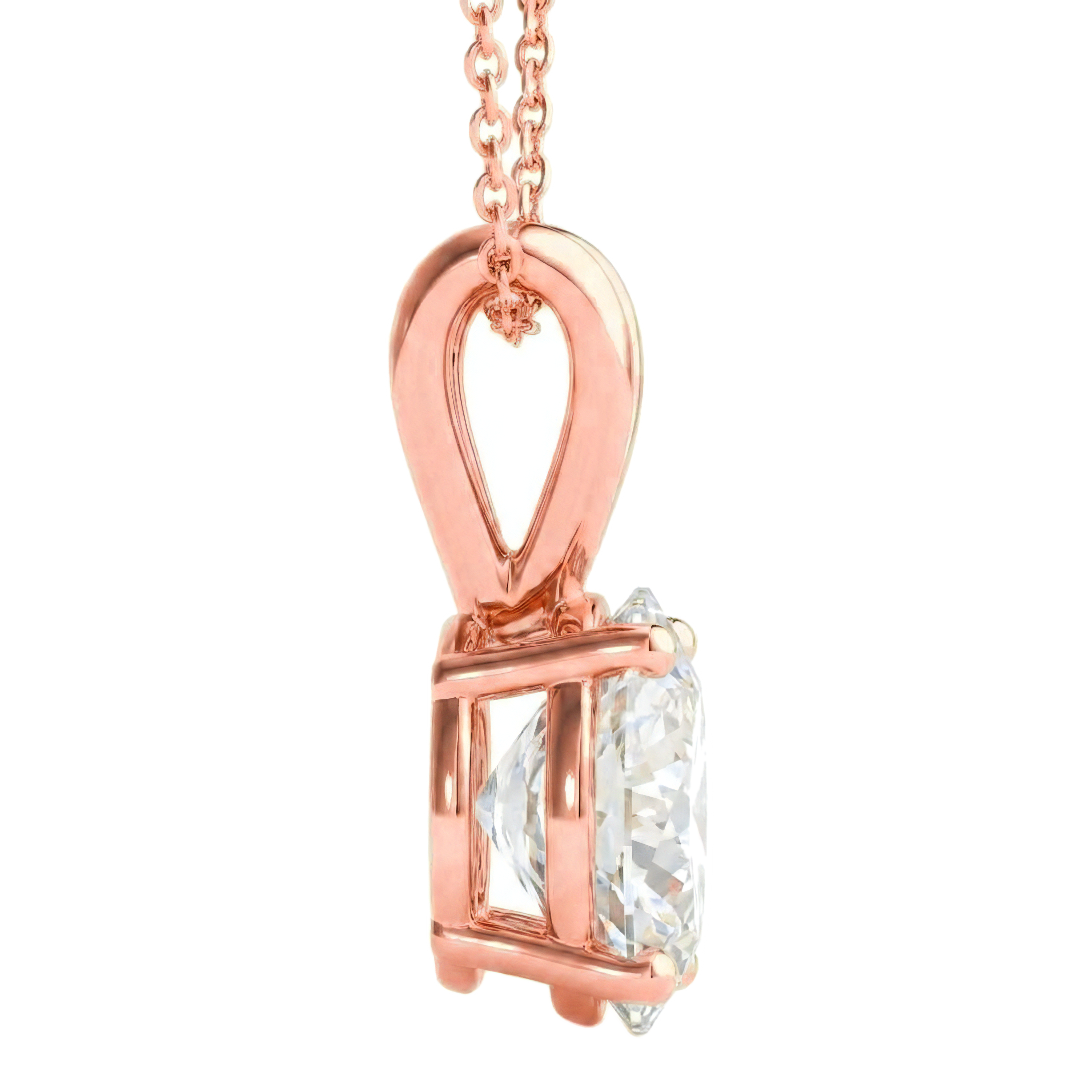 View 0.5 to 5 Carat Round Lab Grown Diamond Diamond Pendant in 14K Gold
