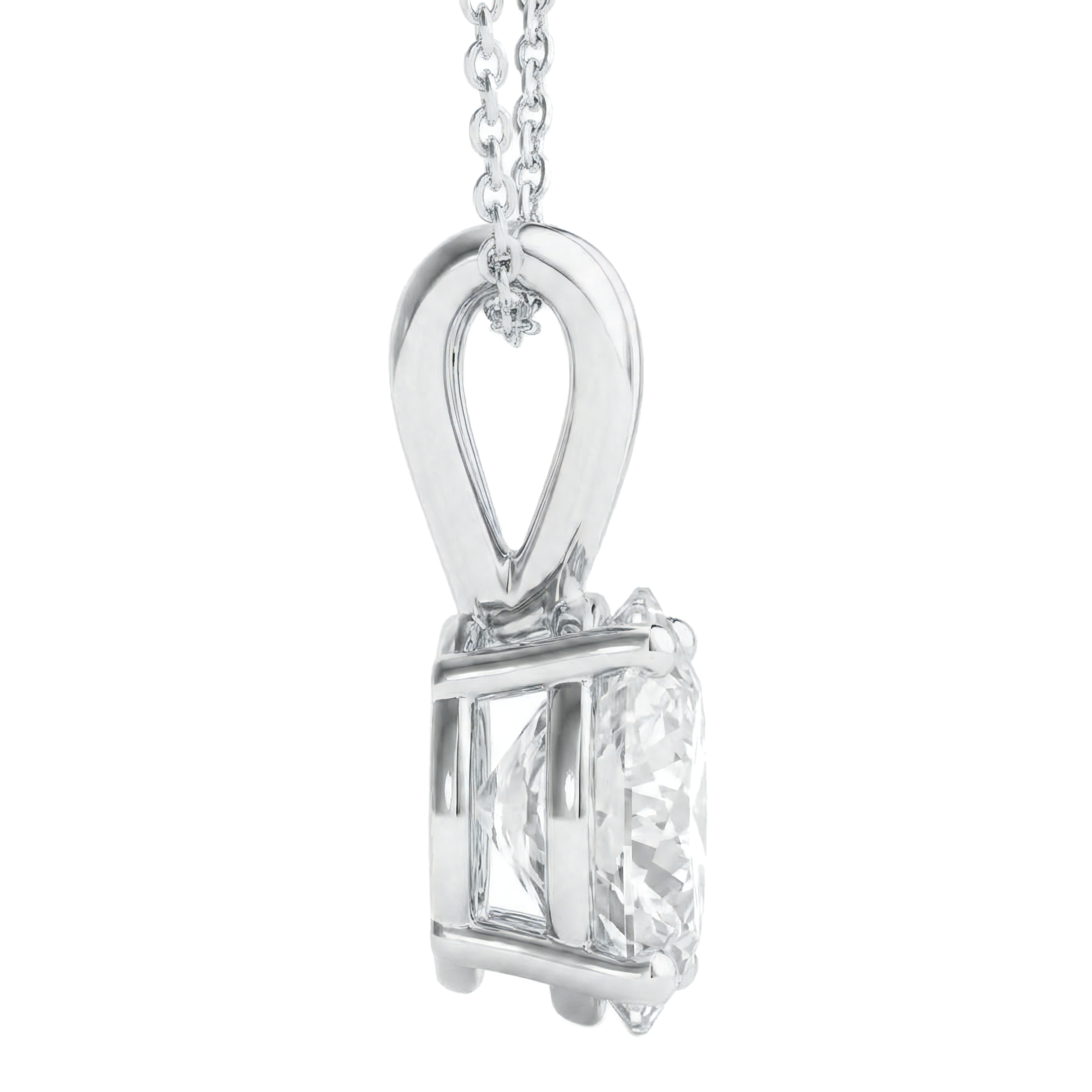 View 0.5 to 5 Carat Round Lab Grown Diamond Diamond Pendant in 14K Gold