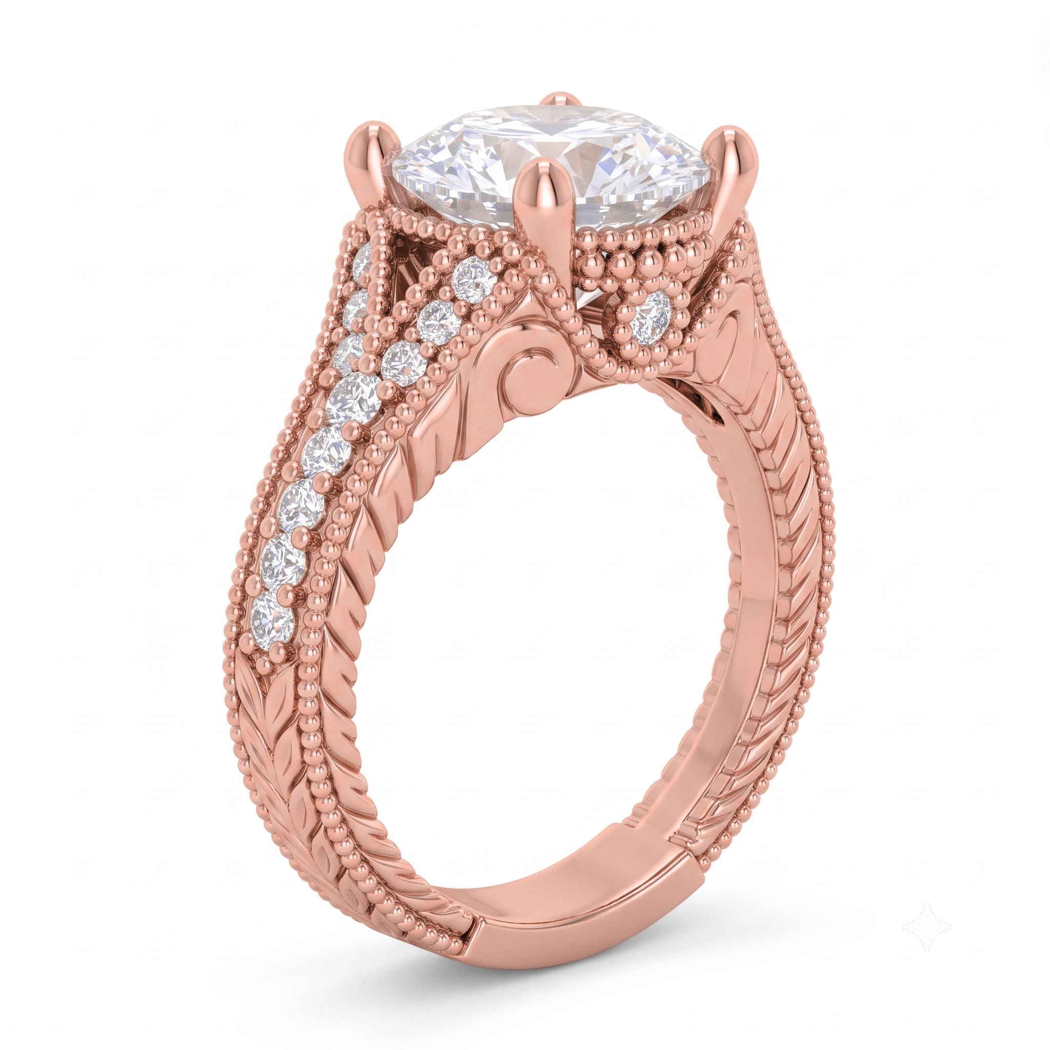 View 1 to 5 Carat Round Lab Grown Diamond Solitaire Engagement Ring in 14K Gold - ENR6789