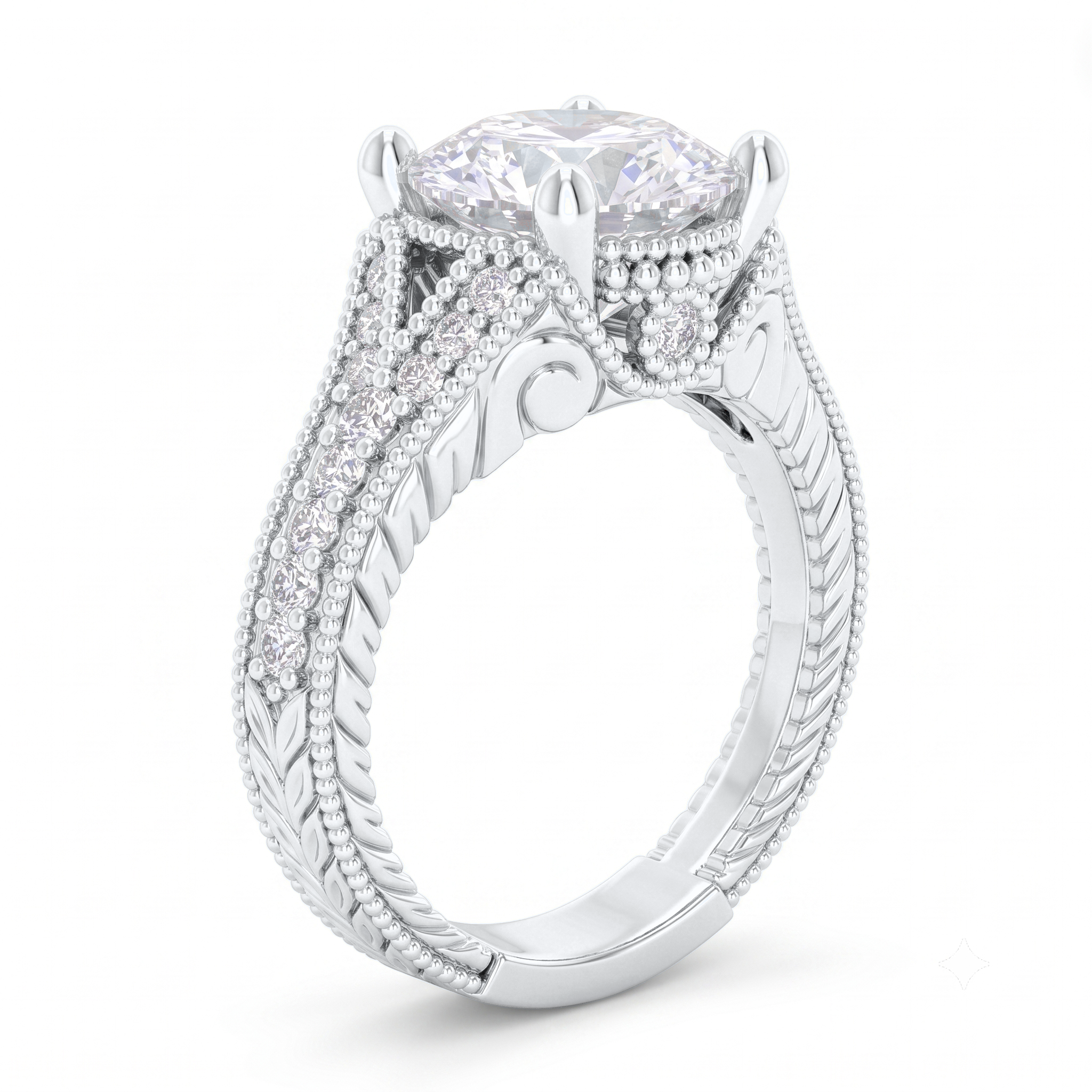 View 1 to 5 Carat Round Lab Grown Diamond Solitaire Engagement Ring in 14K Gold - ENR6789