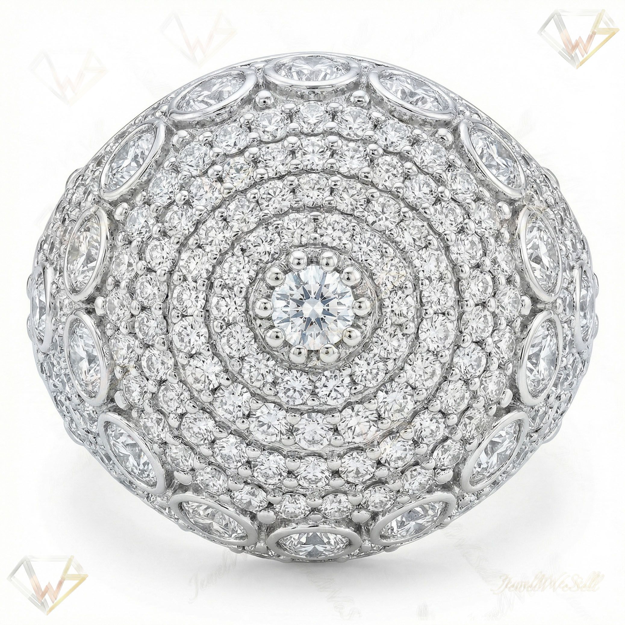 6.50 ct EF VS Moissanite Mens Statement Ring in 925 Sterling SIlver _ Sz0825 100811