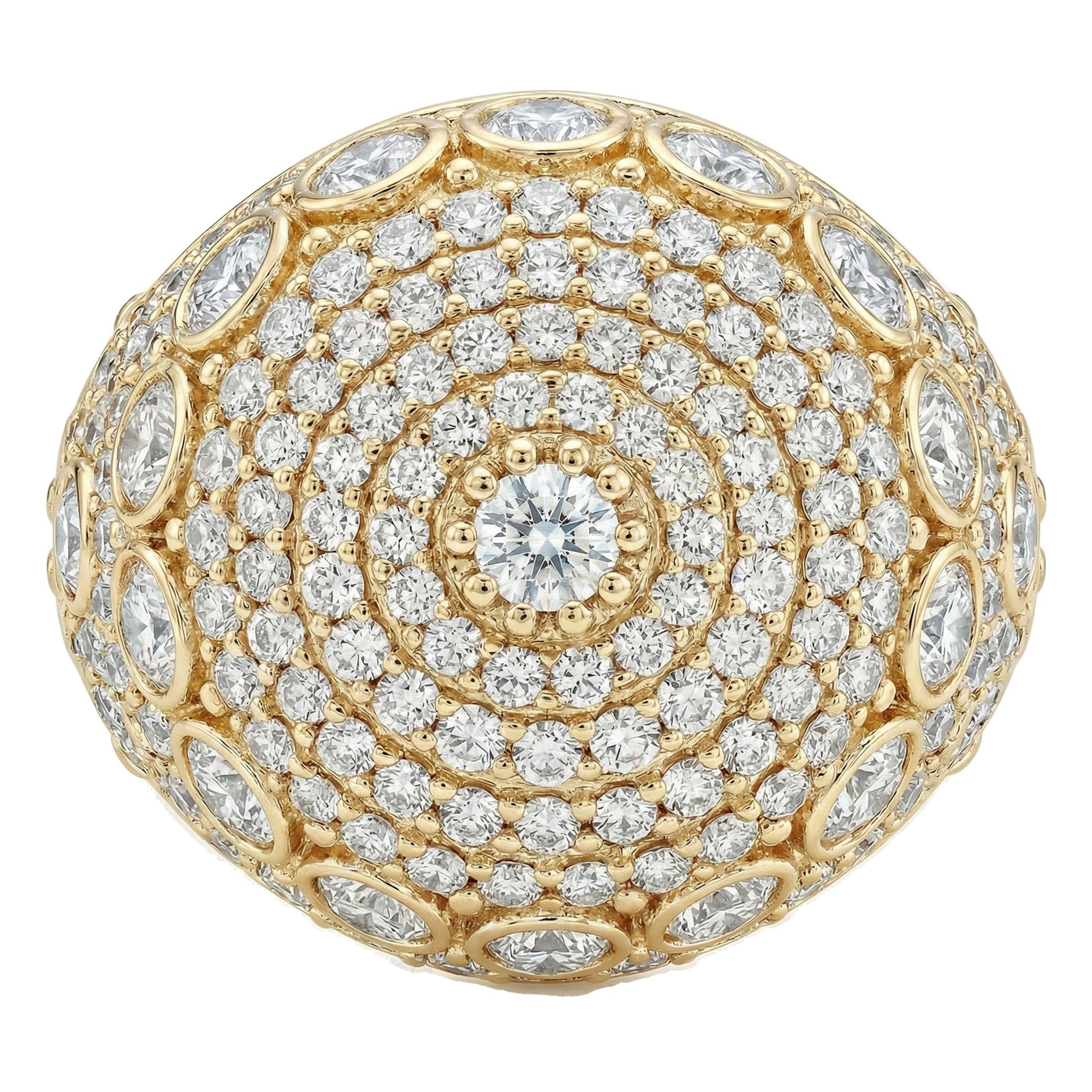 6.50 ct EF VS Lab Grown Diamond Mens Statement Ring in 10k Yellow Gold _ Sz0850 100811