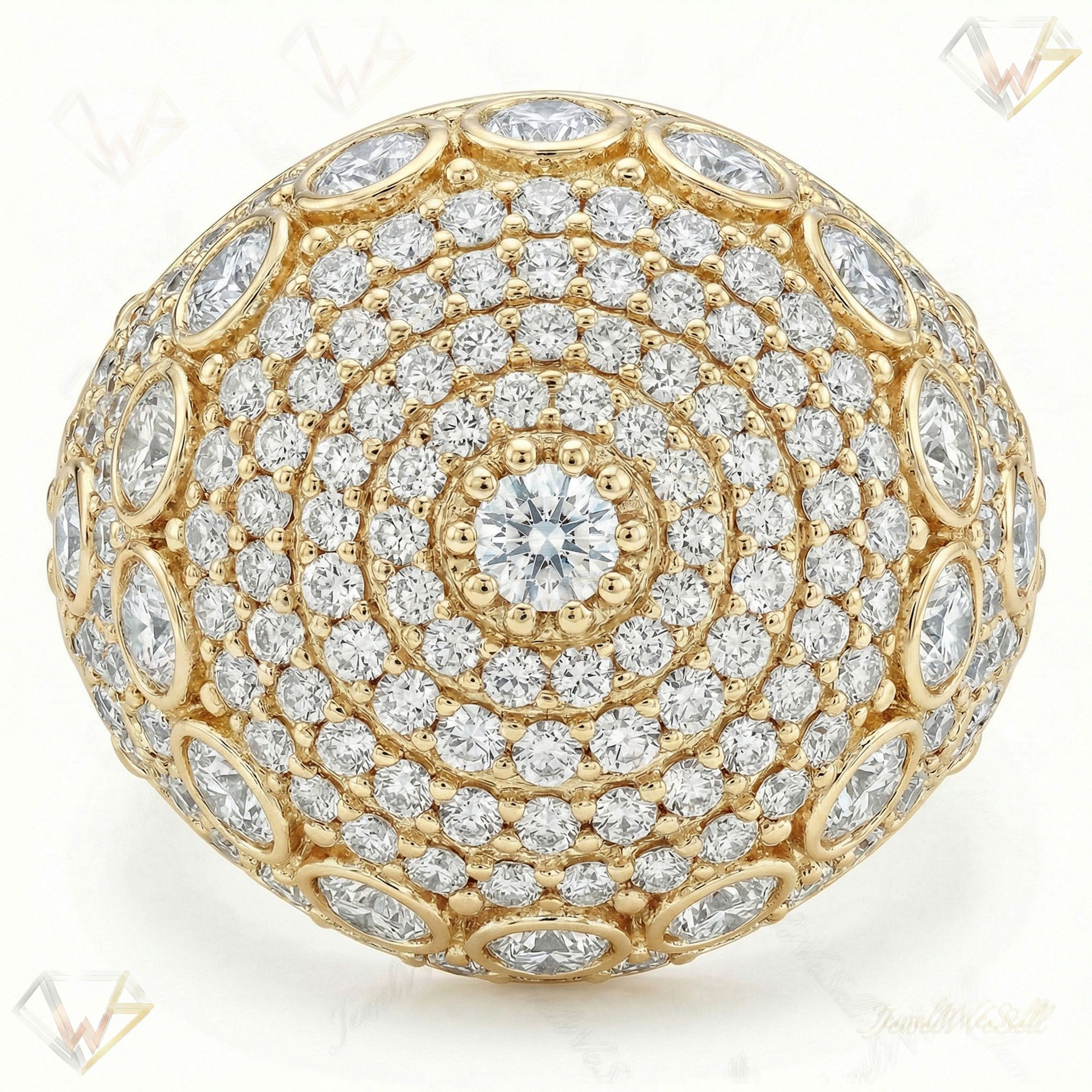 6.50 ct EF VS Lab Grown Diamond Mens Statement Ring in 10k Yellow Gold _ Sz0825 100811