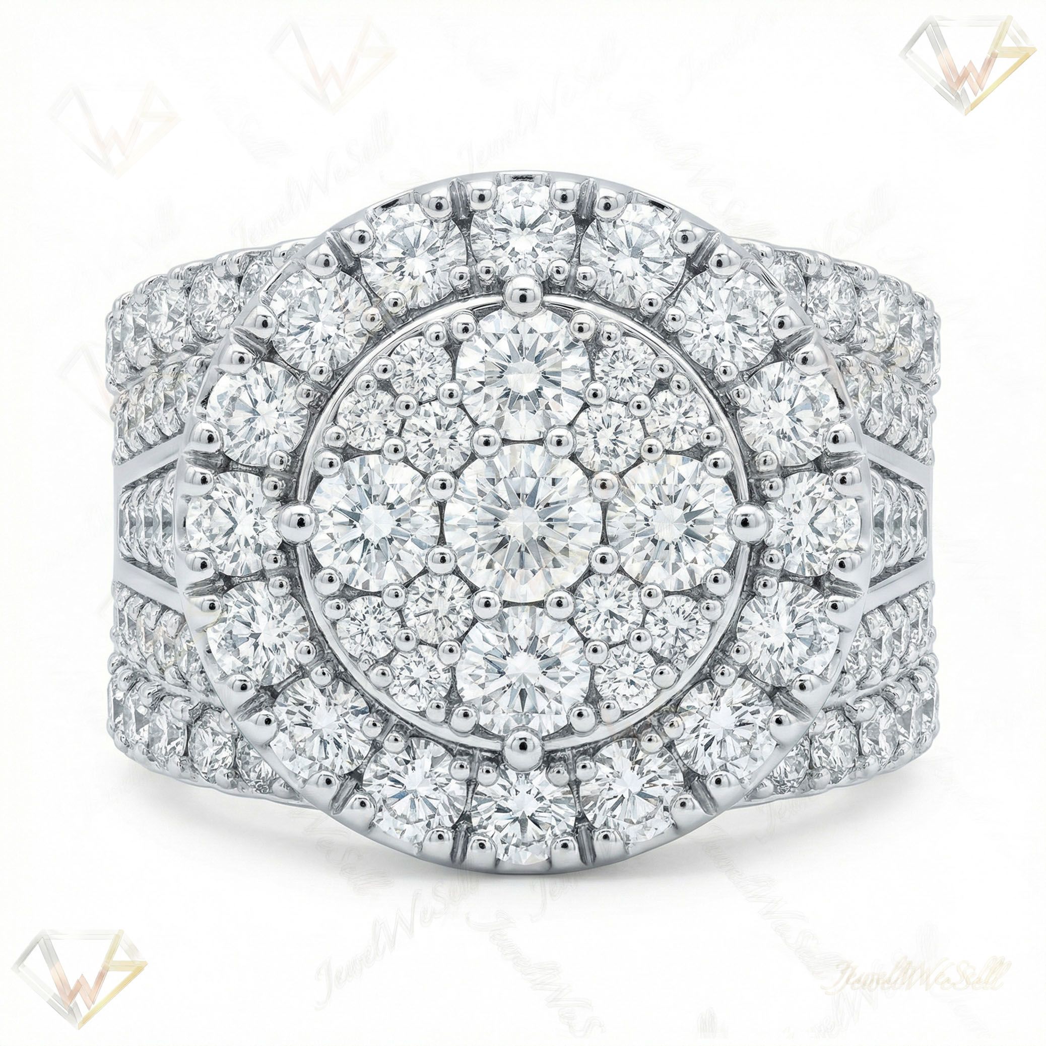 4.50 ct EF VS Lab Grown Diamond Mens Statement Ring in 14k White Gold _ Sz0450 100830