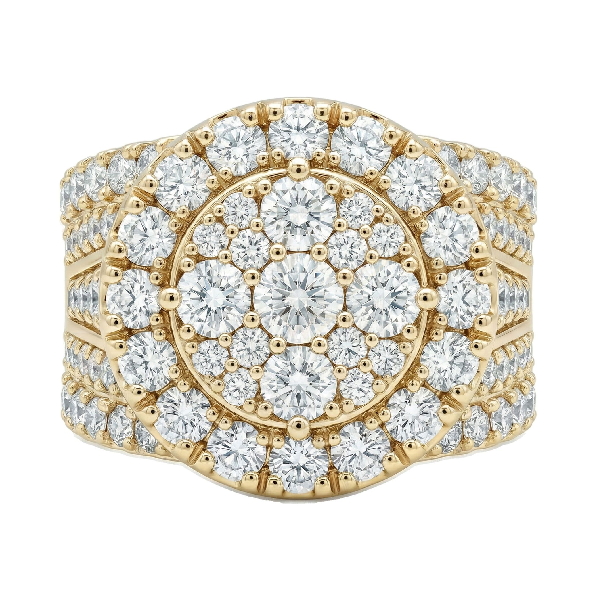 4.50 ct EF VS Lab Grown Diamond Mens Statement Ring in 10k Yellow Gold _ Sz0400 100830