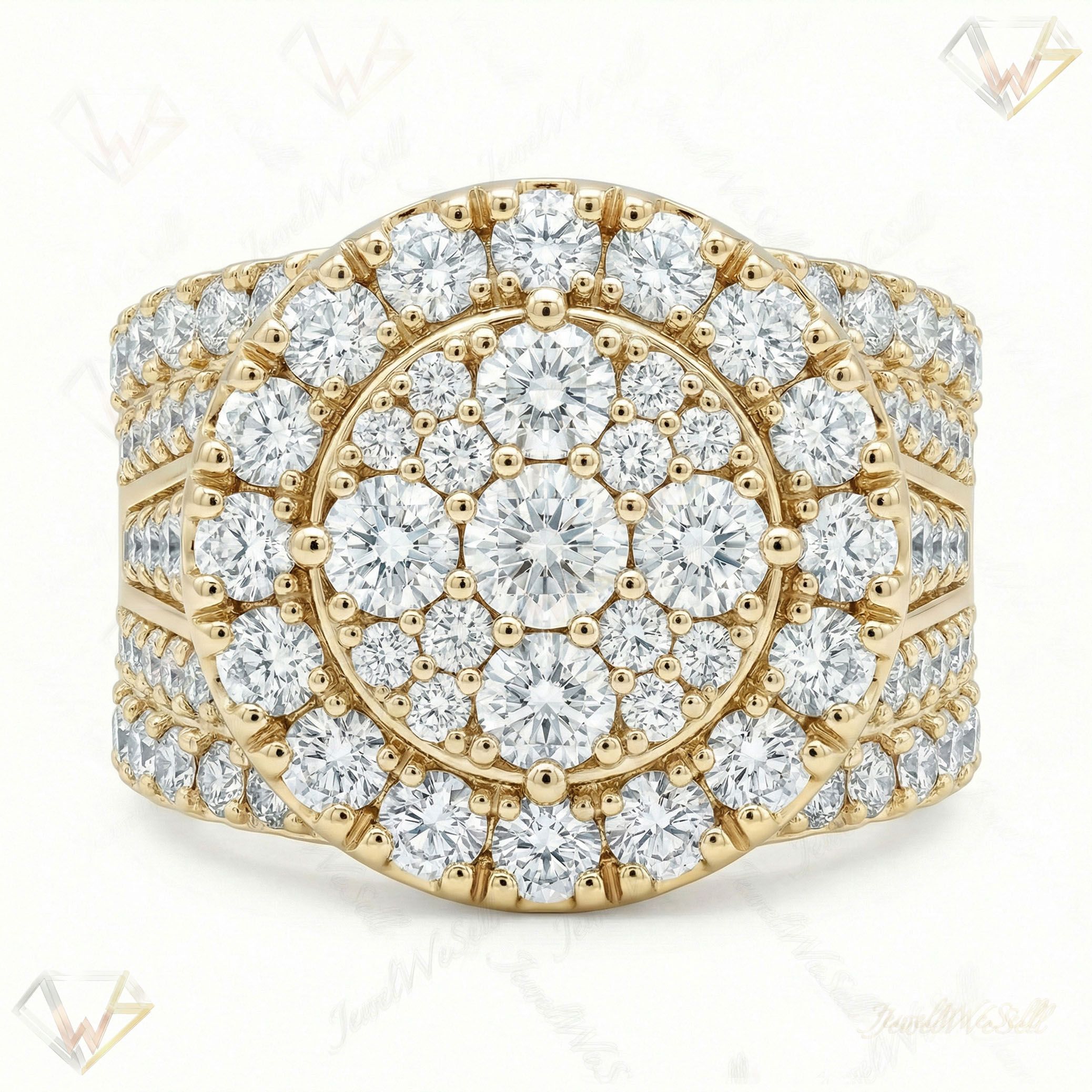 4.50 ct EF VS Lab Grown Diamond Mens Statement Ring in 10k Yellow Gold _ Sz0700 100830