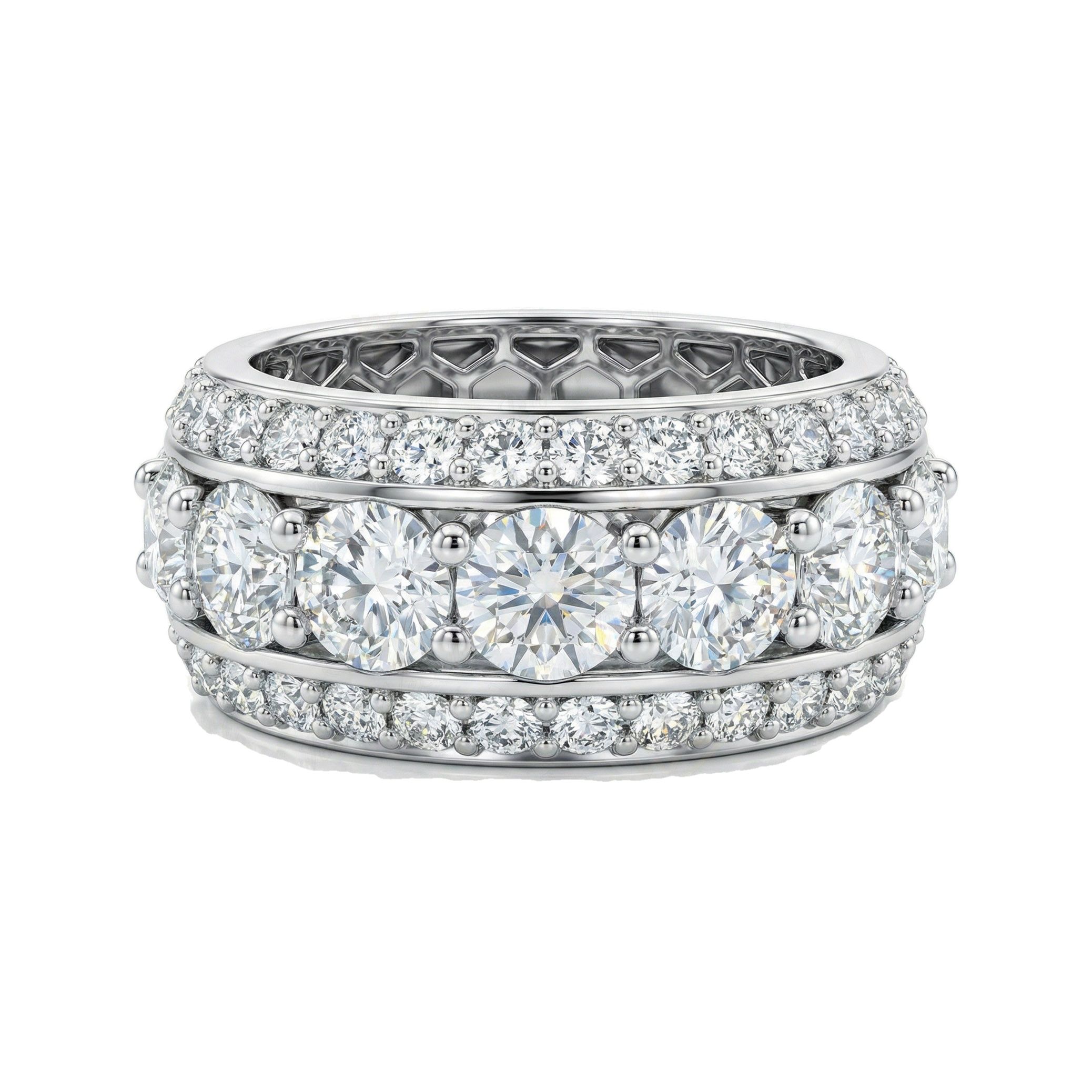 6.50 ct EF VS Lab Grown Diamond Mens Wedding Band in 10k White Gold _ Sz0875 100847
