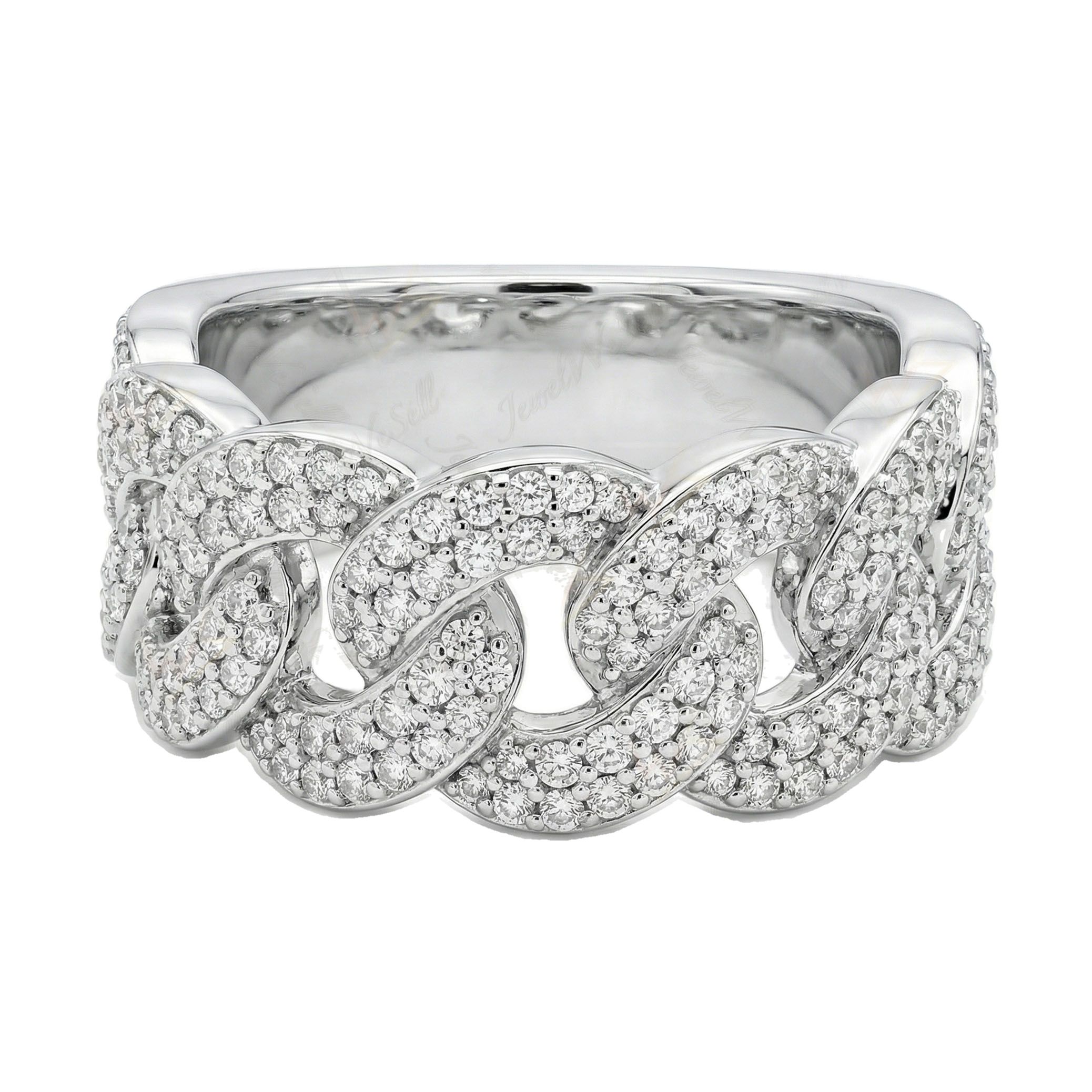 1.20 ct EF VS Lab Grown Diamond Mens Cuban Ring in 10k White Gold _ Sz0875 100851