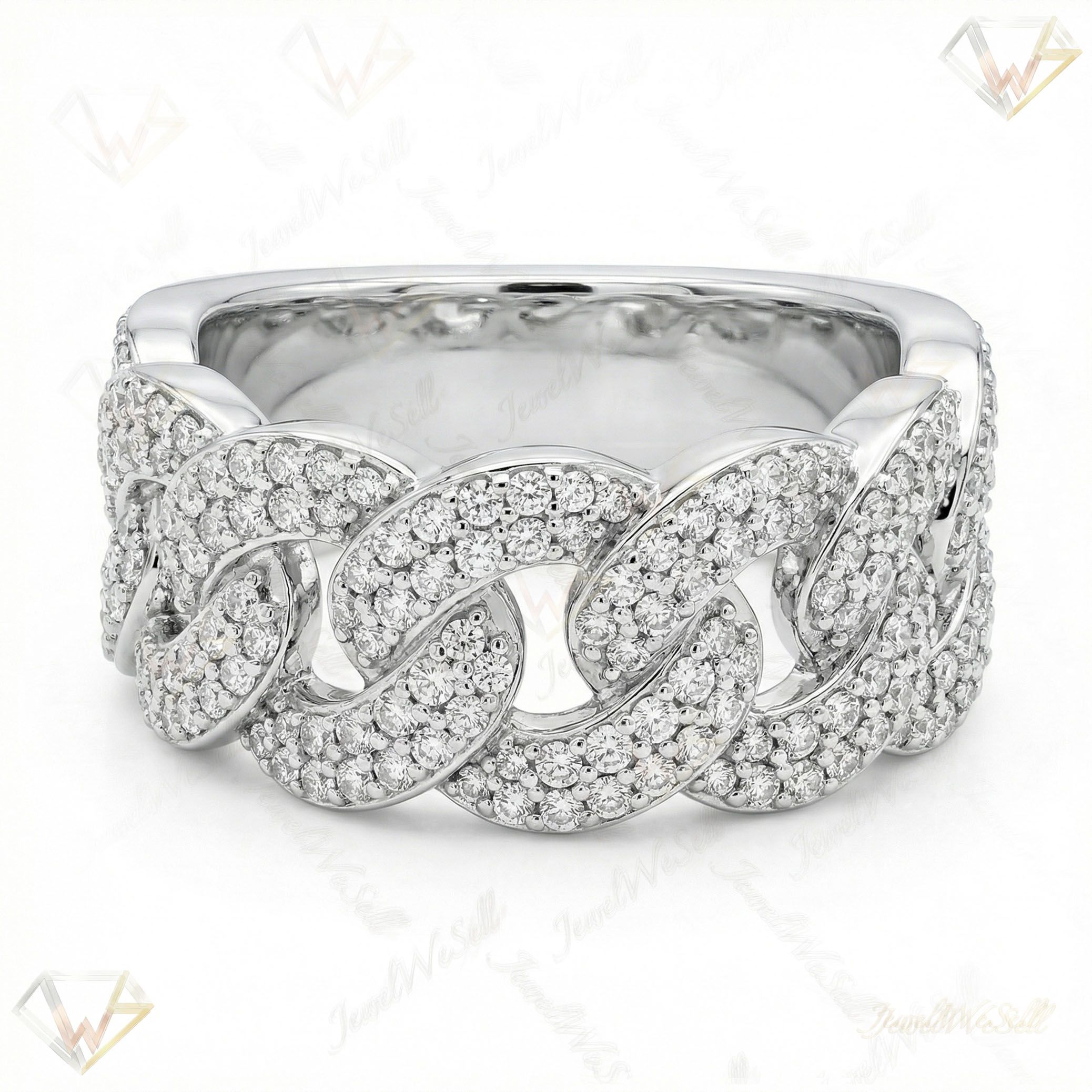 1.20 ct EF VS Moissanite Mens Cuban Ring in 925 Sterling SIlver _ Sz0475 100851
