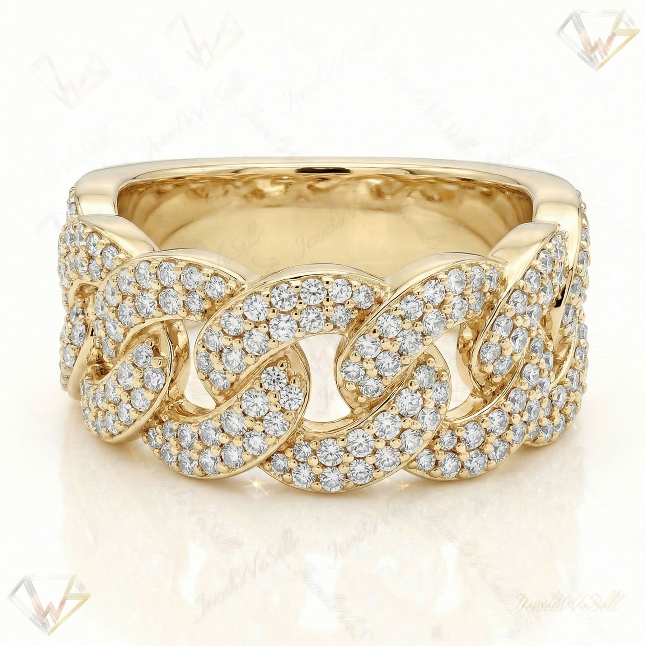 1.20 ct EF VS Lab Grown Diamond Mens Cuban Ring in 14k Yellow Gold _ Sz0550 100851