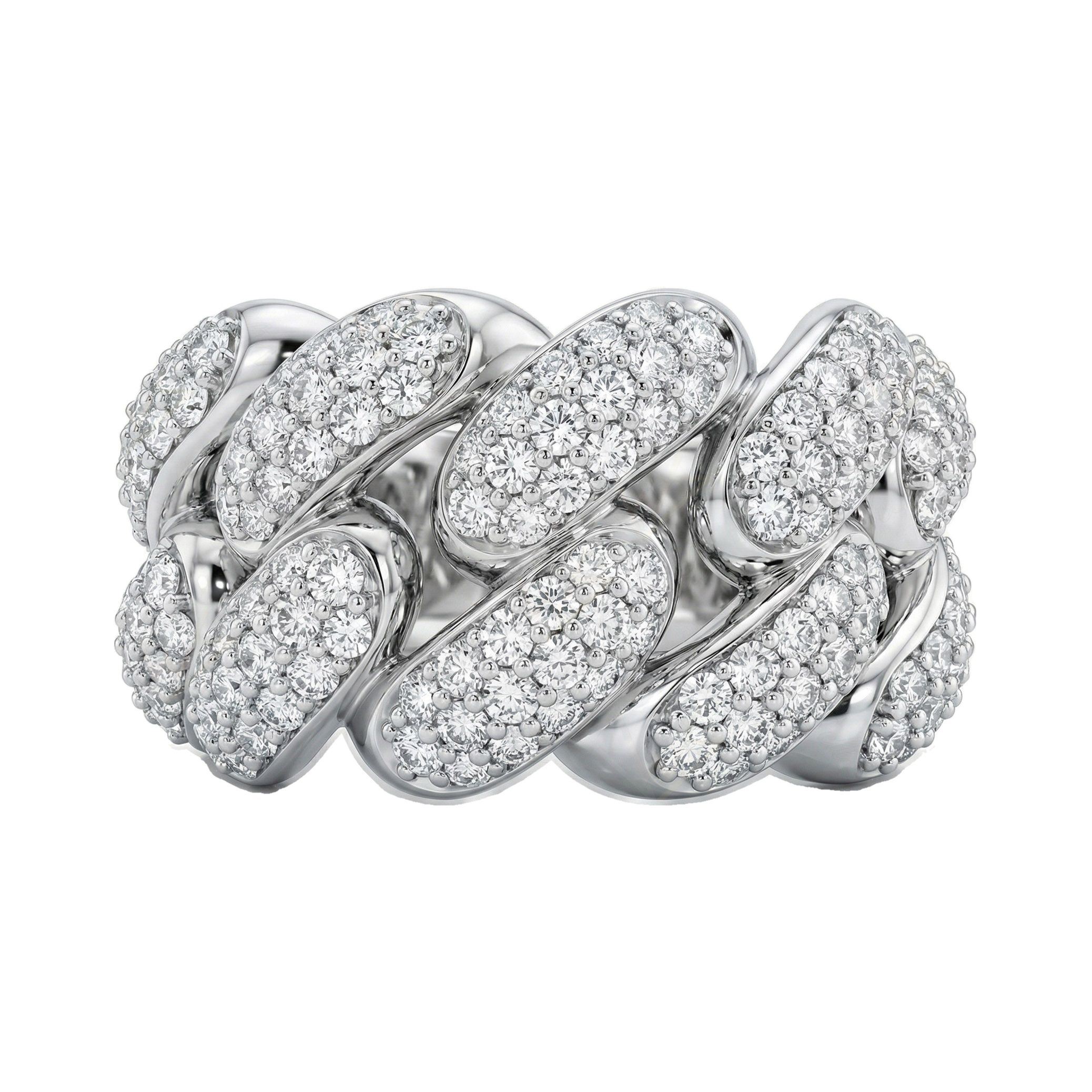 4.80 ct EF VS Moissanite Mens Cuban Ring in 925 Sterling SIlver _ Sz0875 100860