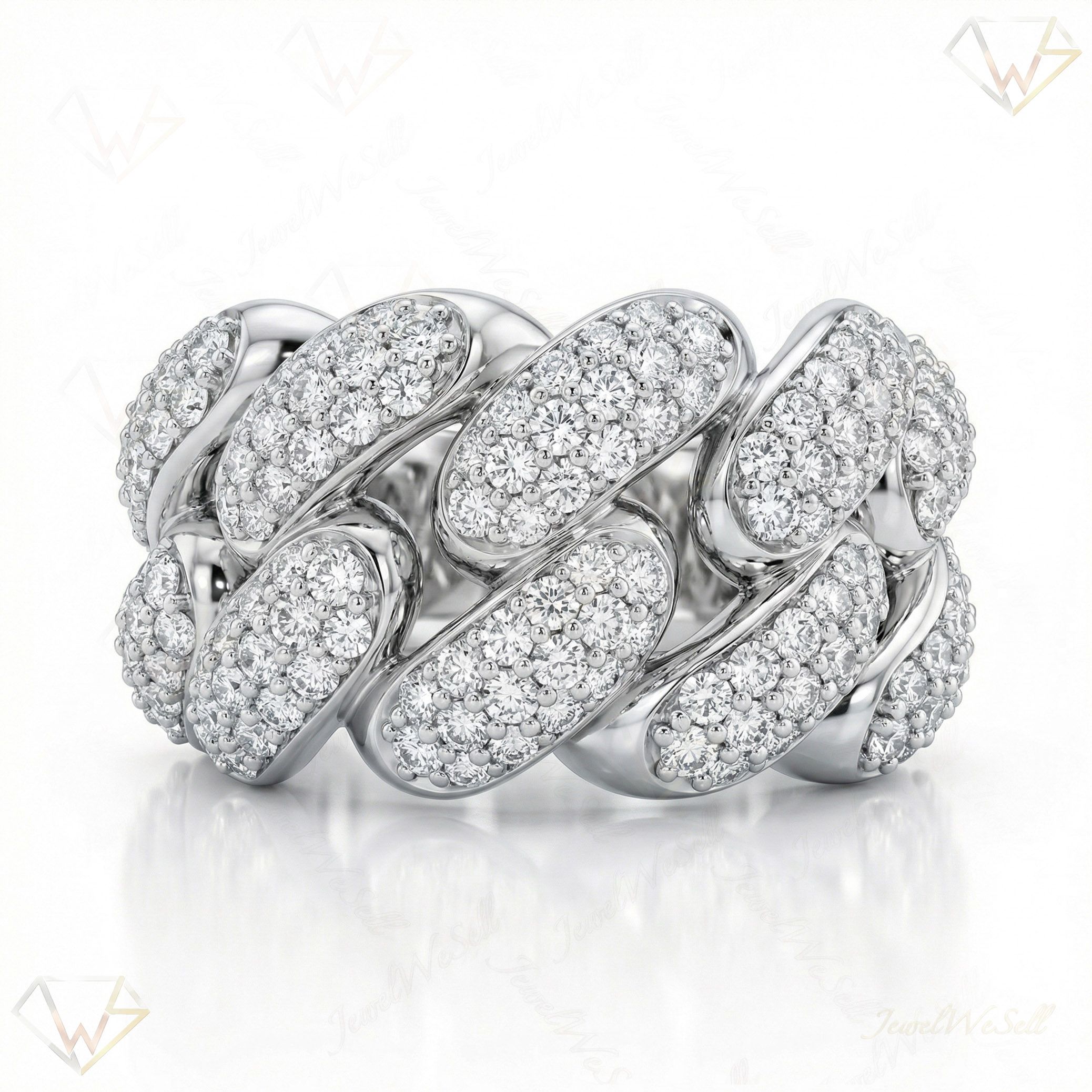 4.80 ct EF VS Moissanite Mens Cuban Ring in 925 Sterling SIlver _ Sz0475 100860