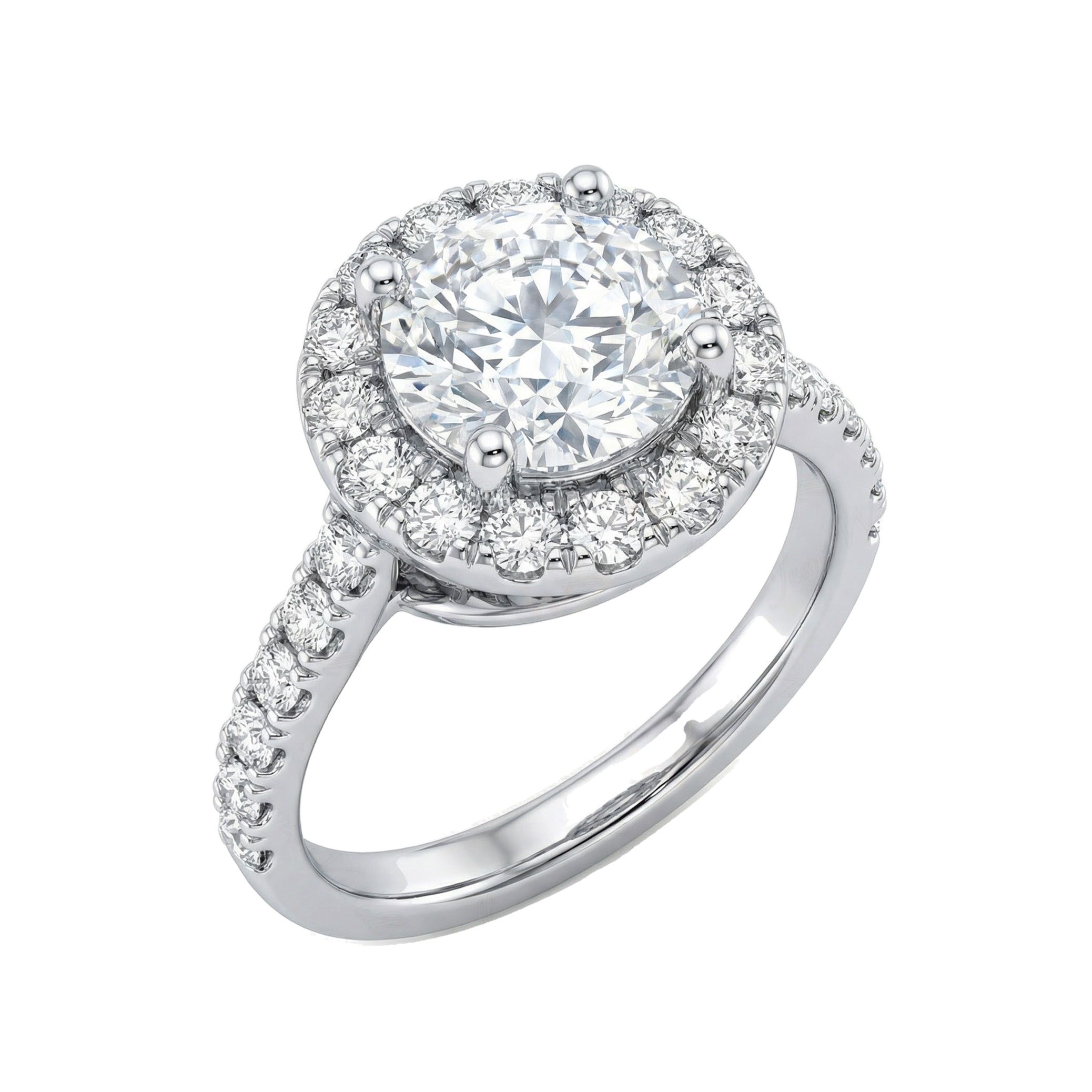 2.66 ct EF VS Lab Grown Diamond Halo Engagement Ring in 10k White Gold _ Sz0825 100866