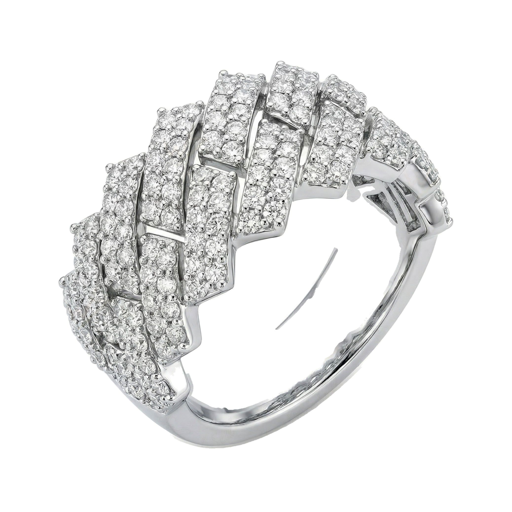 1.50 ct EF VS Lab Grown Diamond Mens Cuban Ring in 14k White Gold _ Sz0875 100882