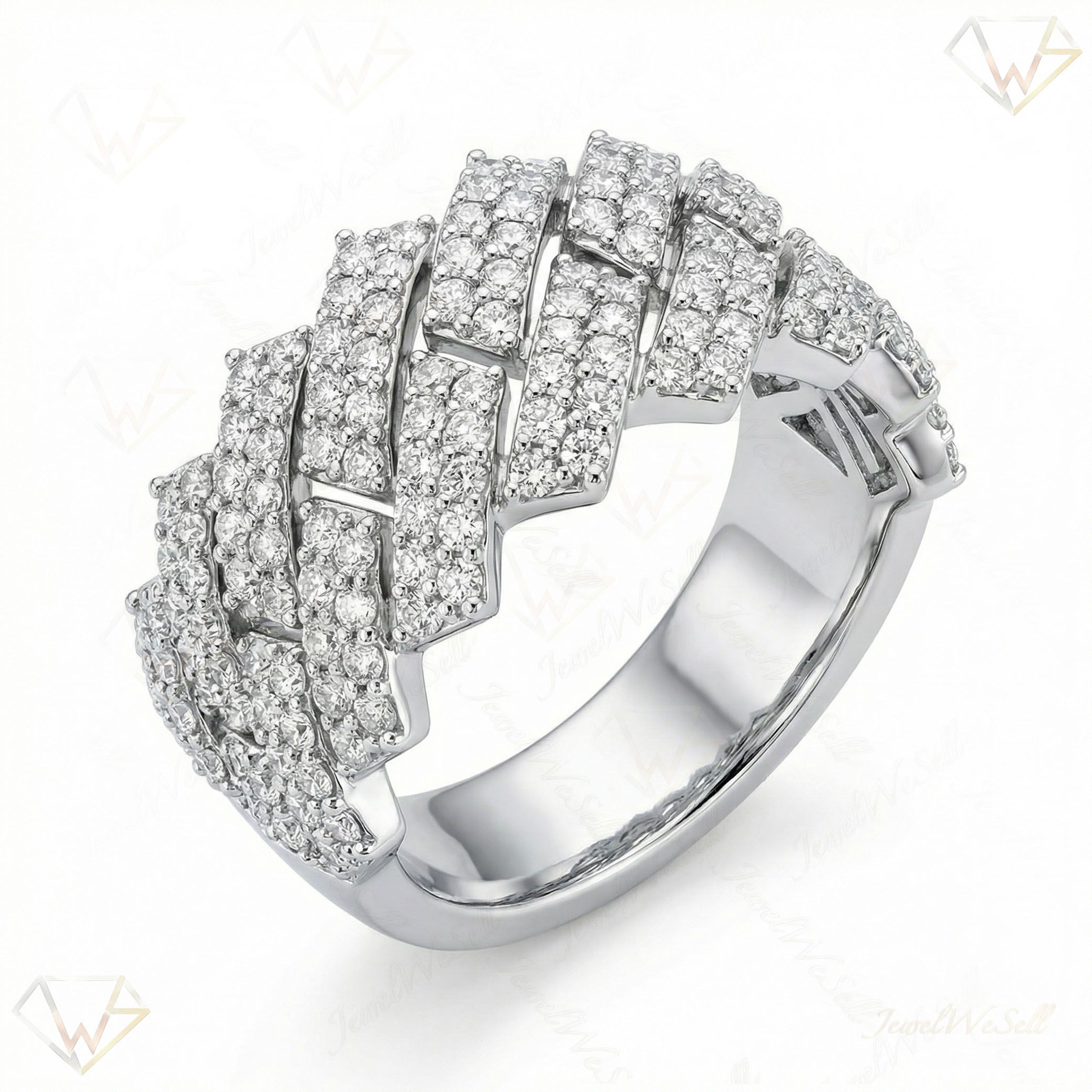 1.50 ct EF VS Moissanite Mens Cuban Ring in 925 Sterling SIlver _ Sz0475 100882