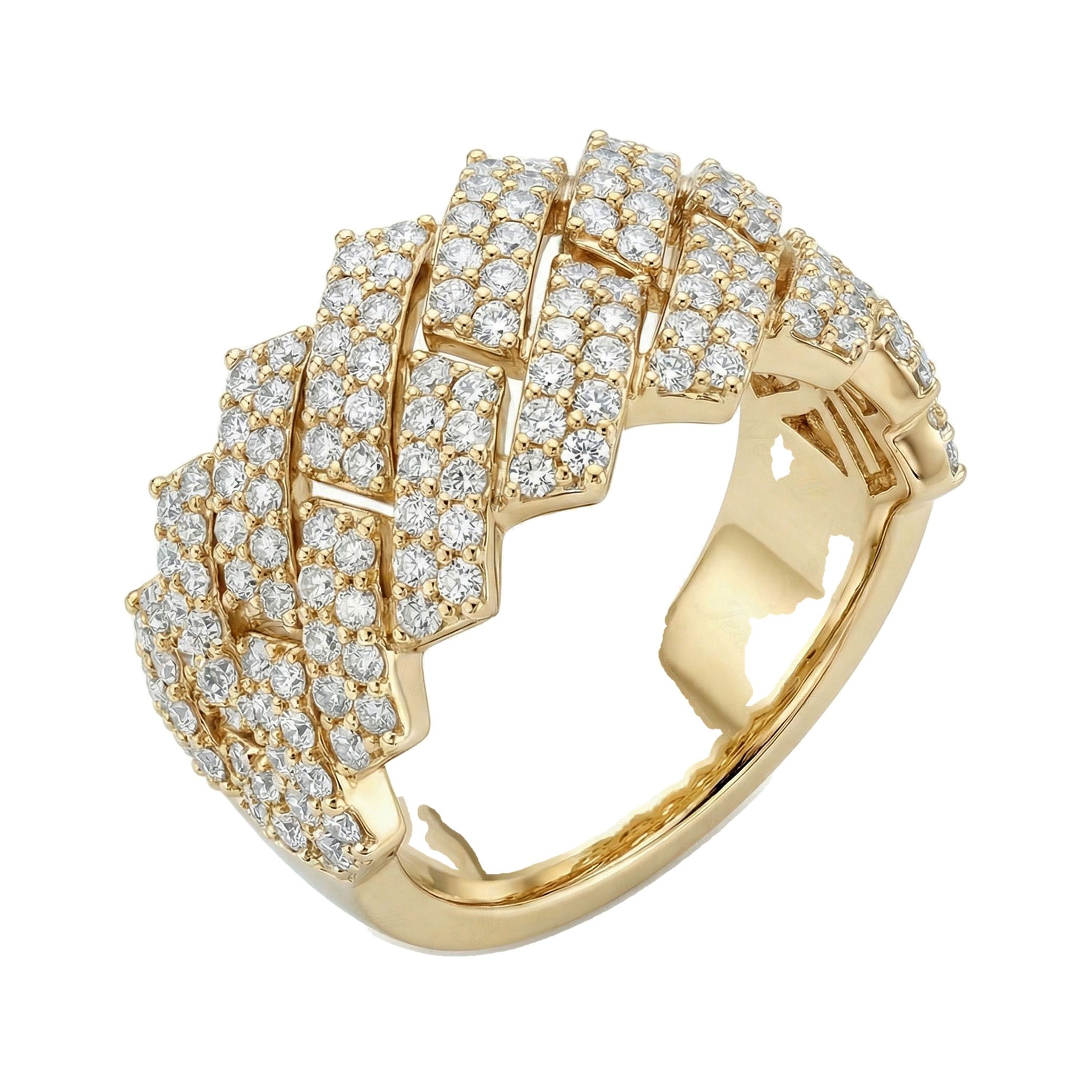 1.50 ct EF VS Lab Grown Diamond Mens Cuban Ring in 14k Yellow Gold _ Sz0875 100882