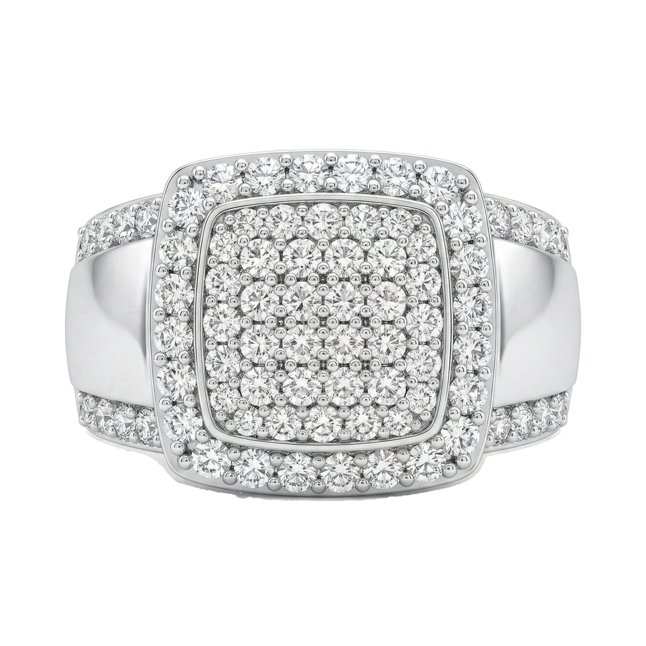 2.50 ct EF VS Lab Grown Diamond Mens Statement Ring in 14k White Gold _ Sz1275 100907