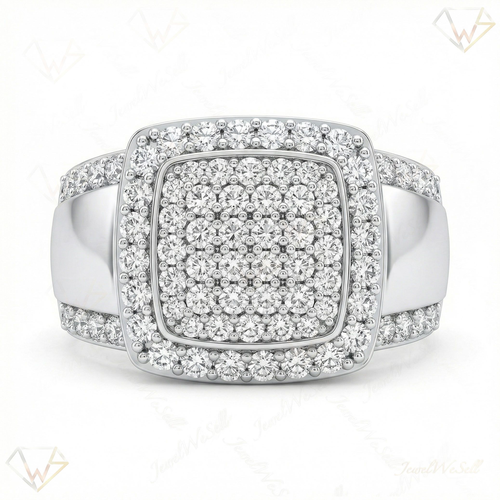 2.50 ct EF VS Moissanite Mens Statement Ring in 925 Sterling SIlver _ Sz0875 100907