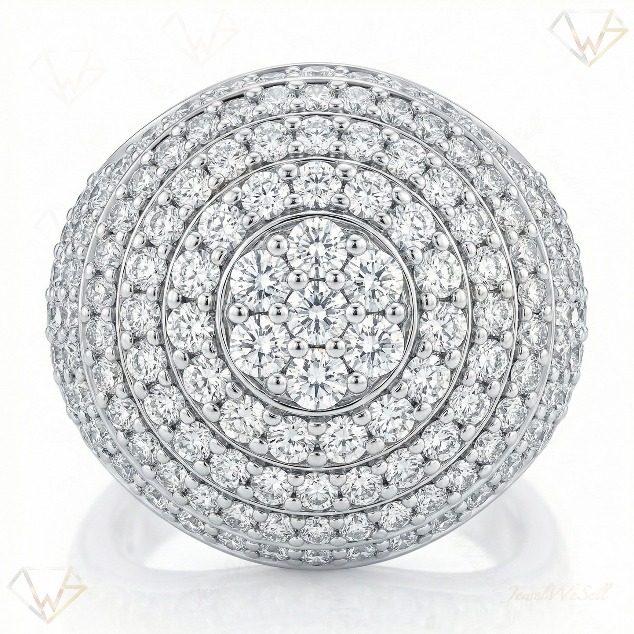 6.90 ct EF VS Lab Grown Diamond Mens Statement Ring in 10k White Gold _ Sz0825 100908