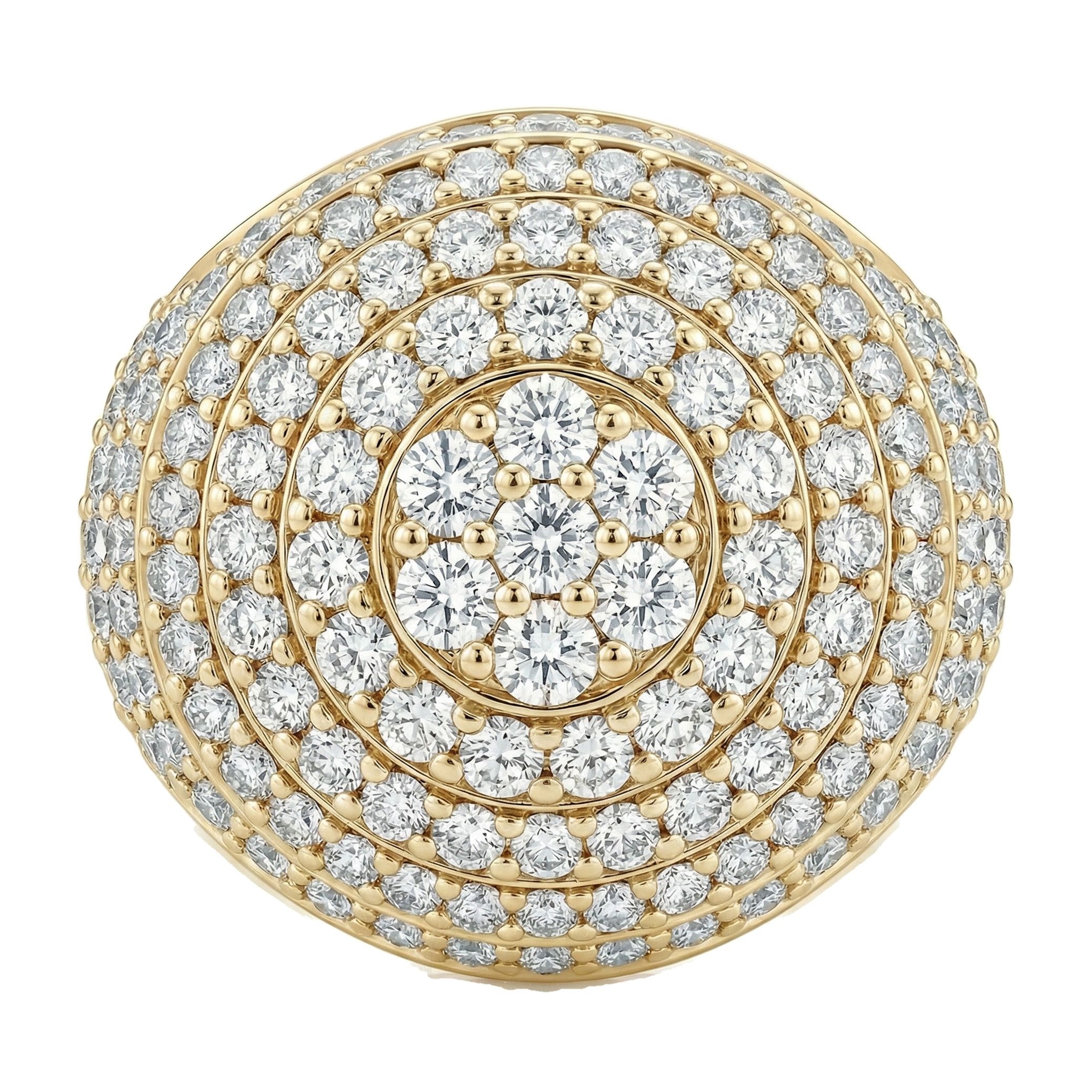 6.90 ct EF VS Lab Grown Diamond Mens Statement Ring in 10k Yellow Gold _ Sz1275 100908