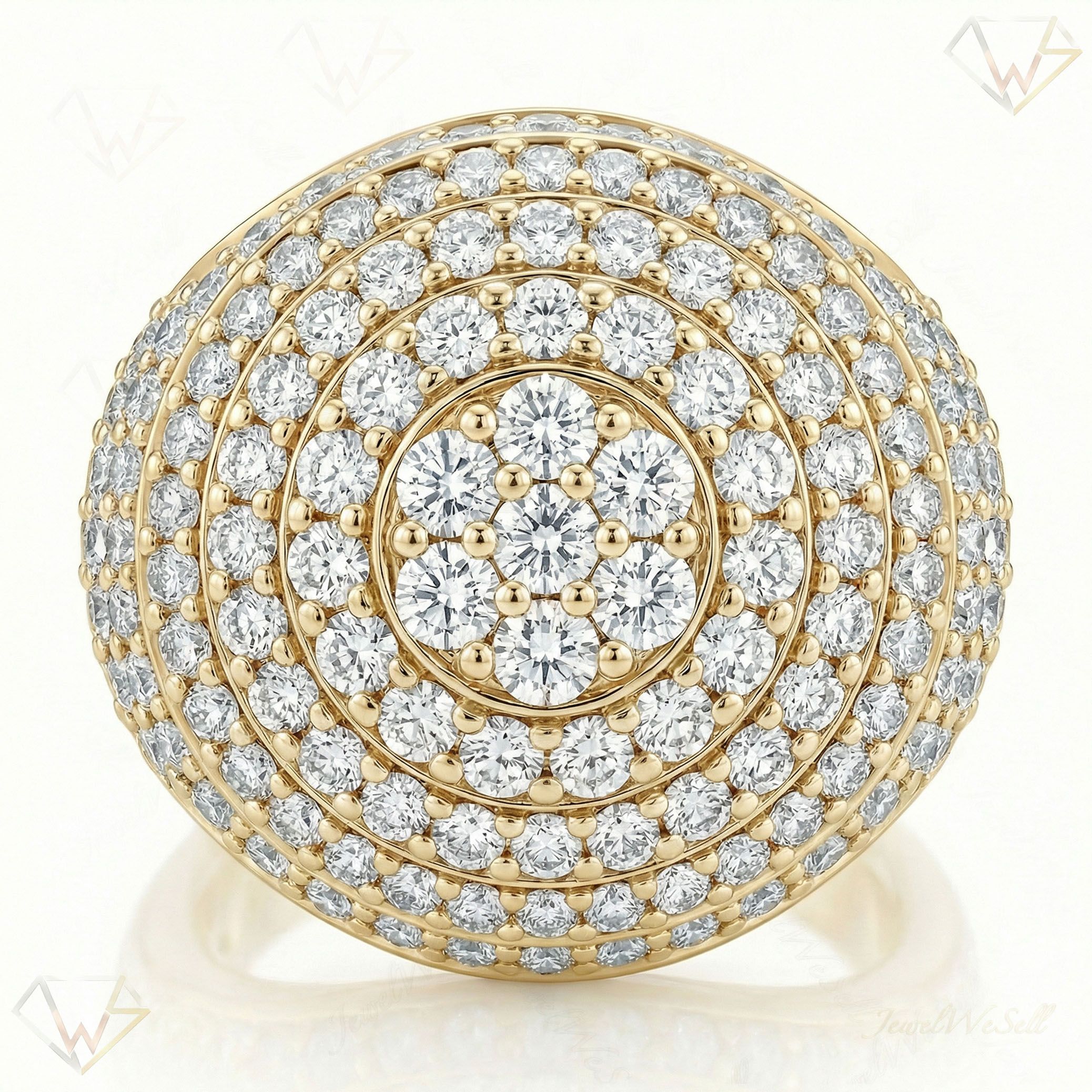 6.90 ct EF VS Lab Grown Diamond Mens Statement Ring in 10k Yellow Gold _ Sz1300 100908