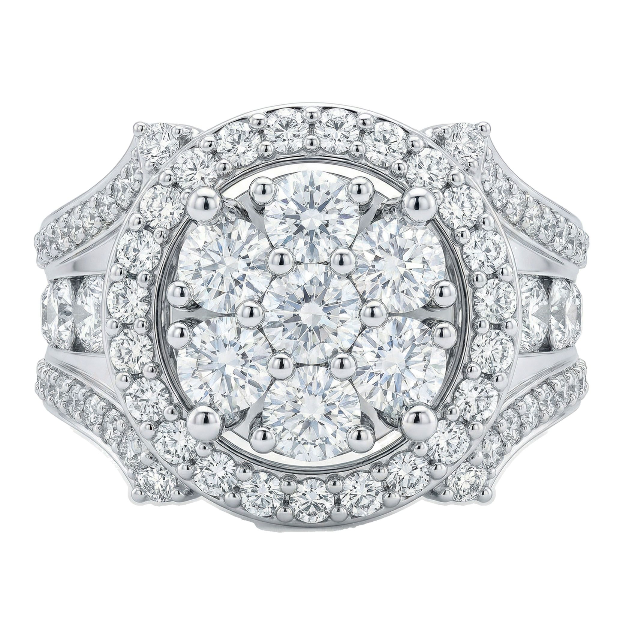 3.60 ct EF VS Lab Grown Diamond Mens Statement Ring in 14k White Gold _ Sz0875 100909