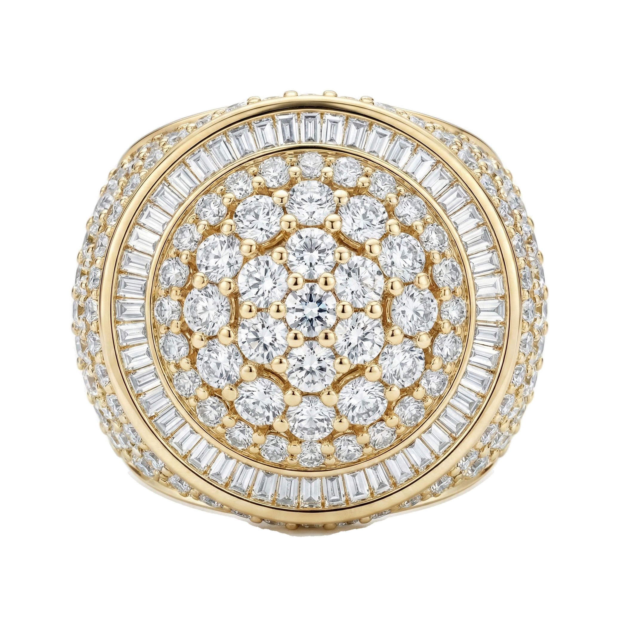 4.75 ct EF VS Lab Grown Diamond Mens Statement Ring in 14k Yellow Gold _ Sz1275 100928