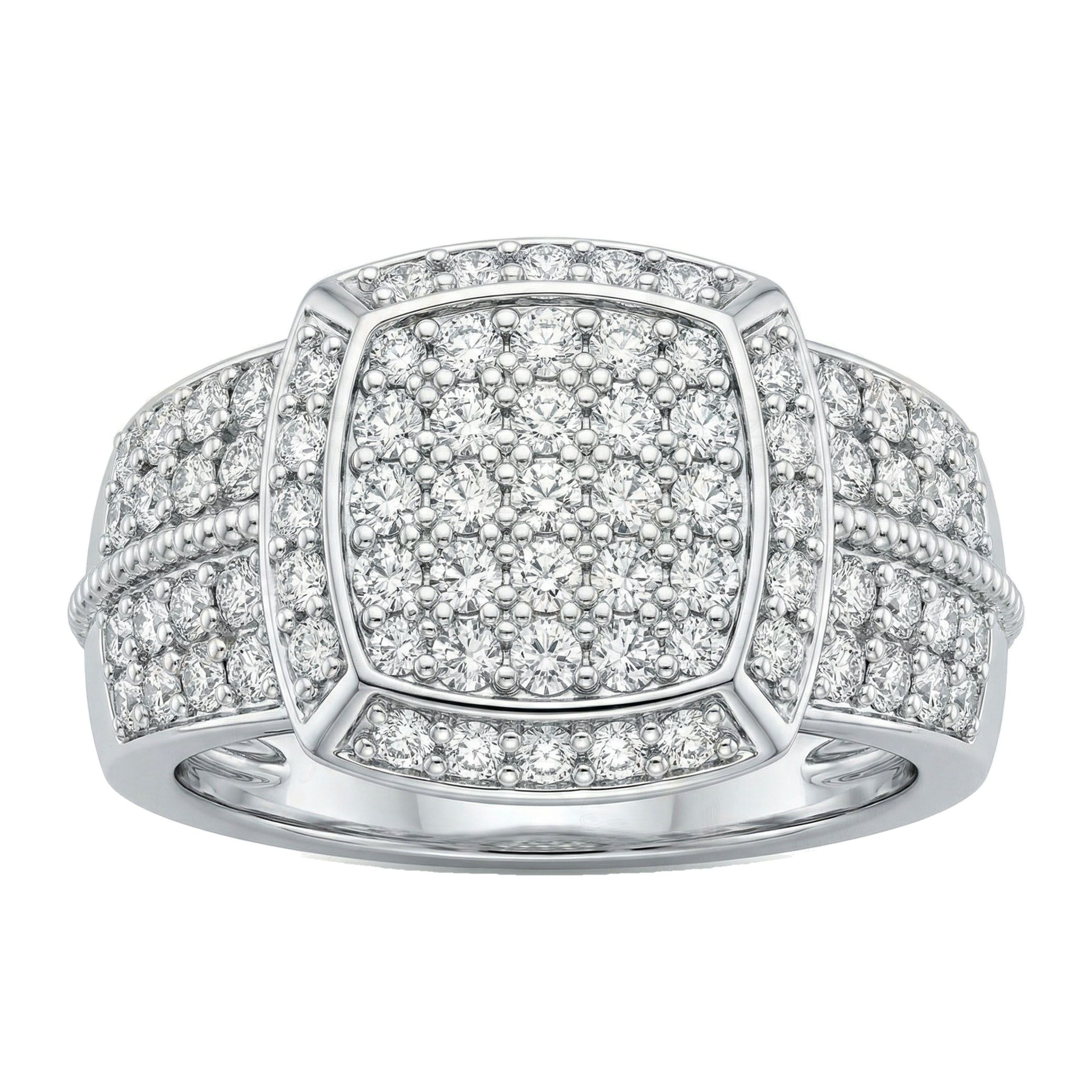1.25 ct EF VS Lab Grown Diamond Mens Statement Ring in 14k White Gold _ Sz1150 100930