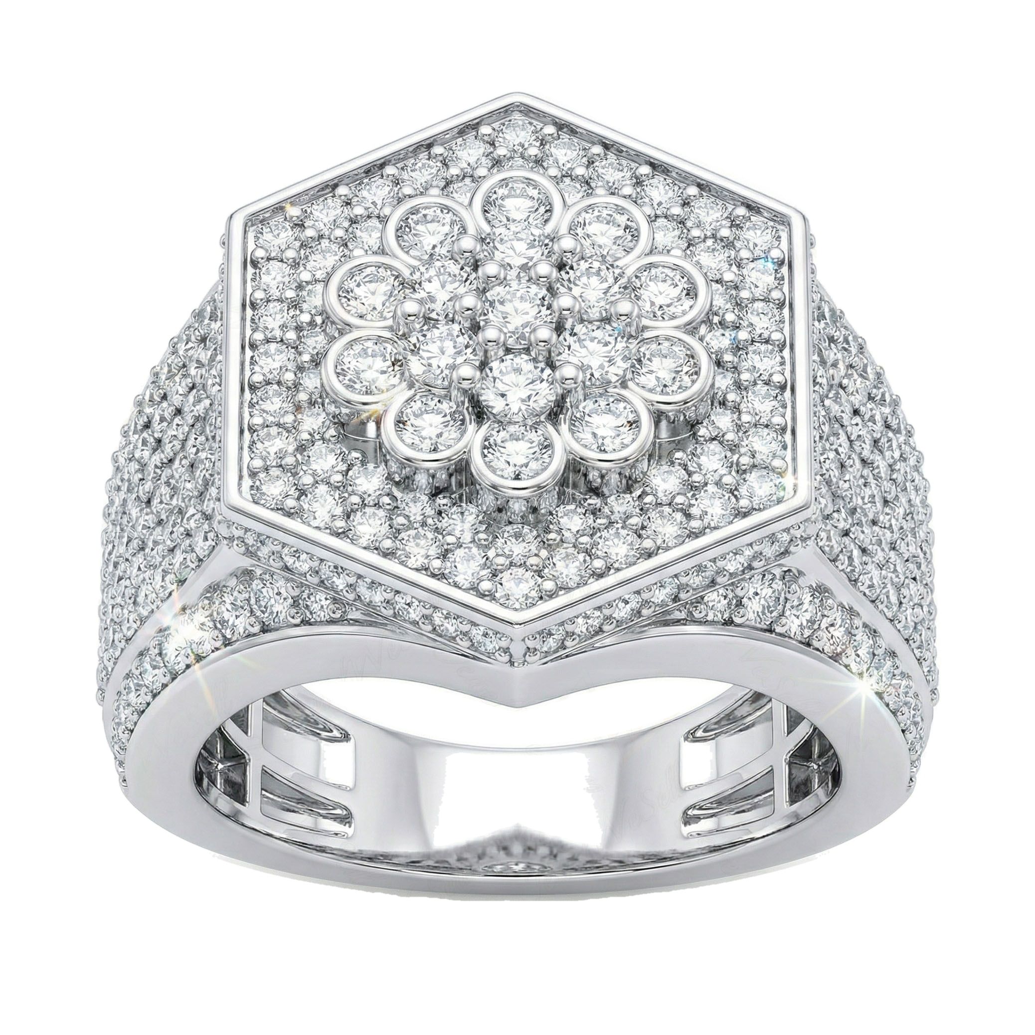 3.15 ct EF VS Moissanite Mens Statement Ring in 925 Sterling SIlver _ Sz0975 100931