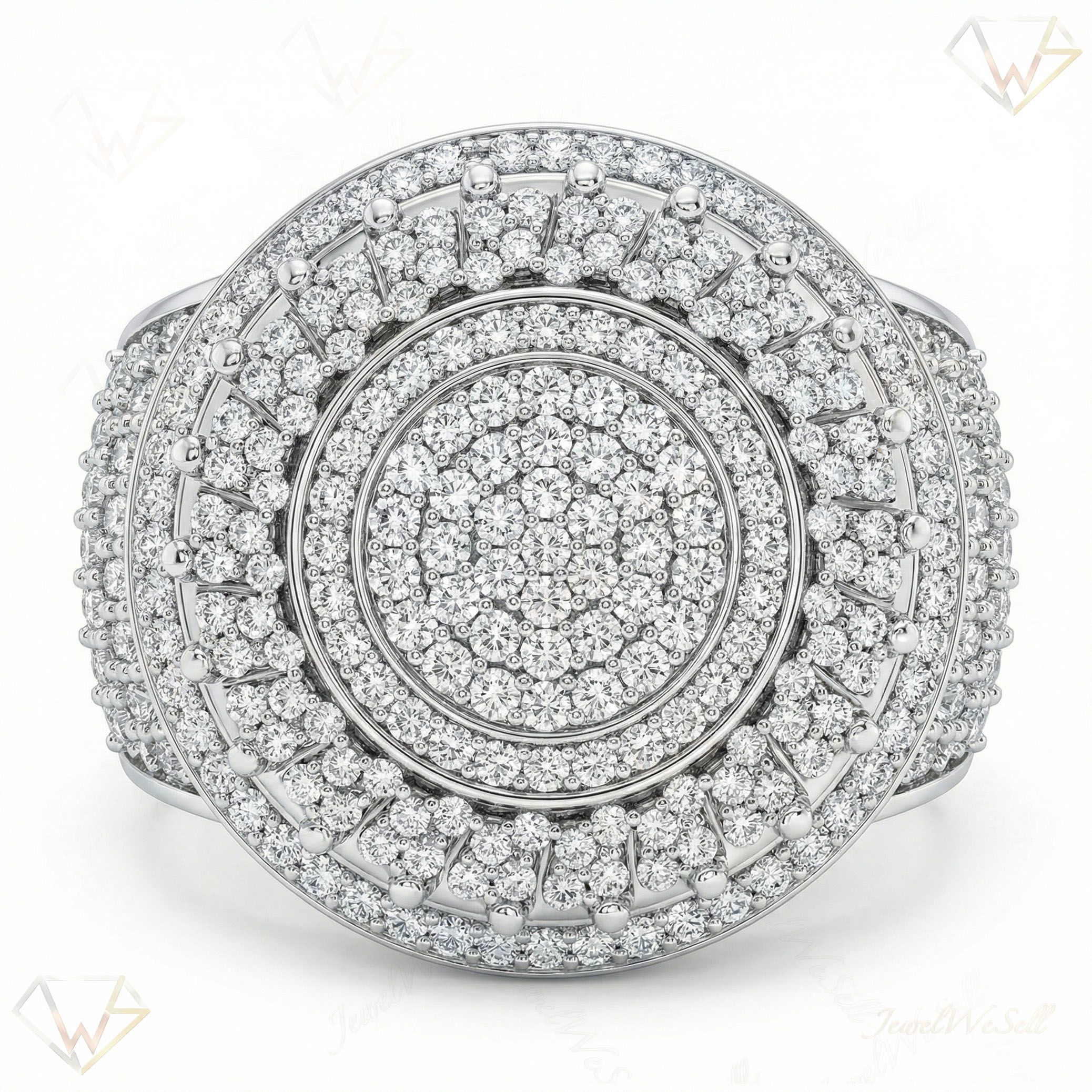 2.90 ct EF VS Lab Grown Diamond Mens Statement Ring in 10k White Gold _ Sz0975 100938