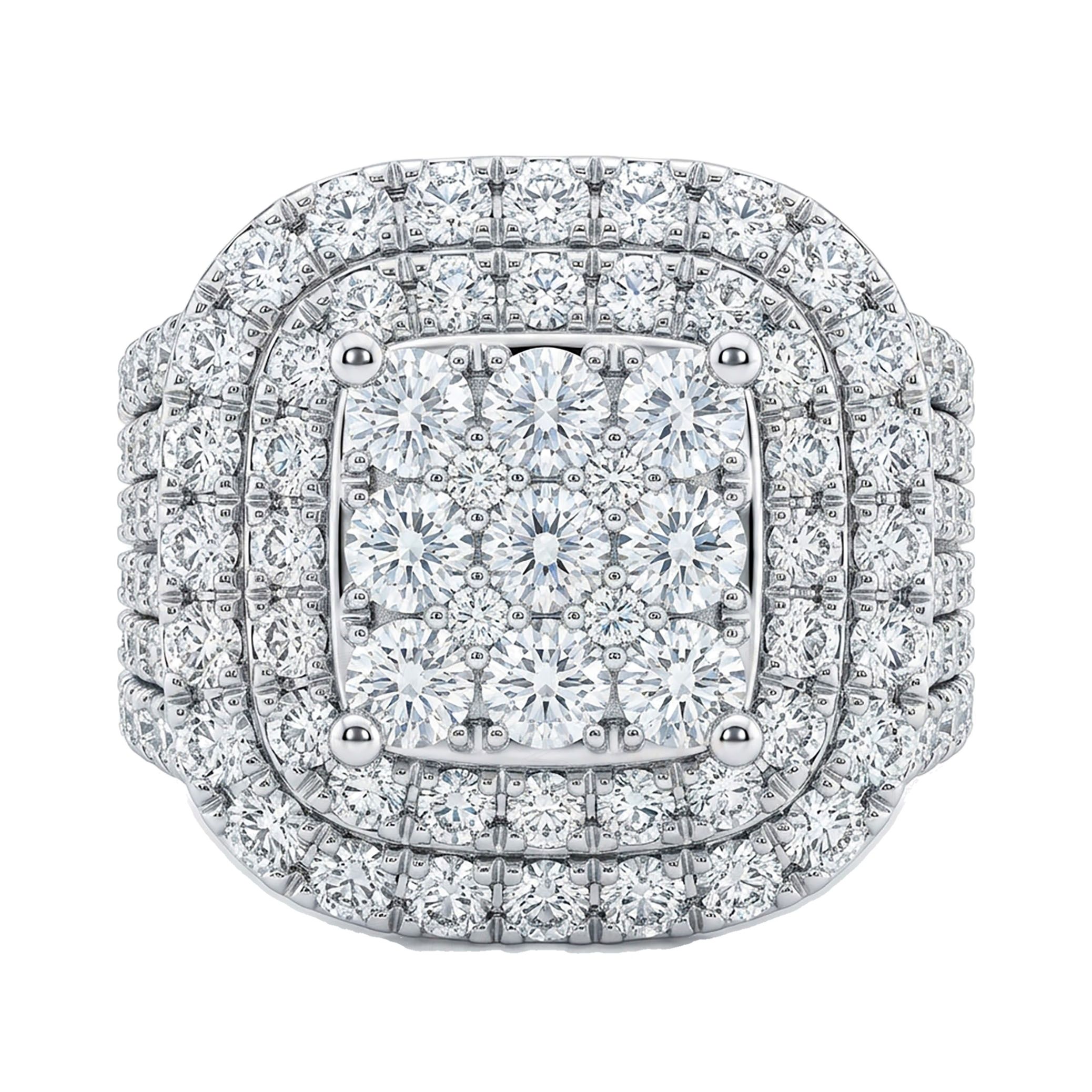3.50 ct EF VS Moissanite Mens Statement Ring in 925 Sterling SIlver _ Sz0875 100952