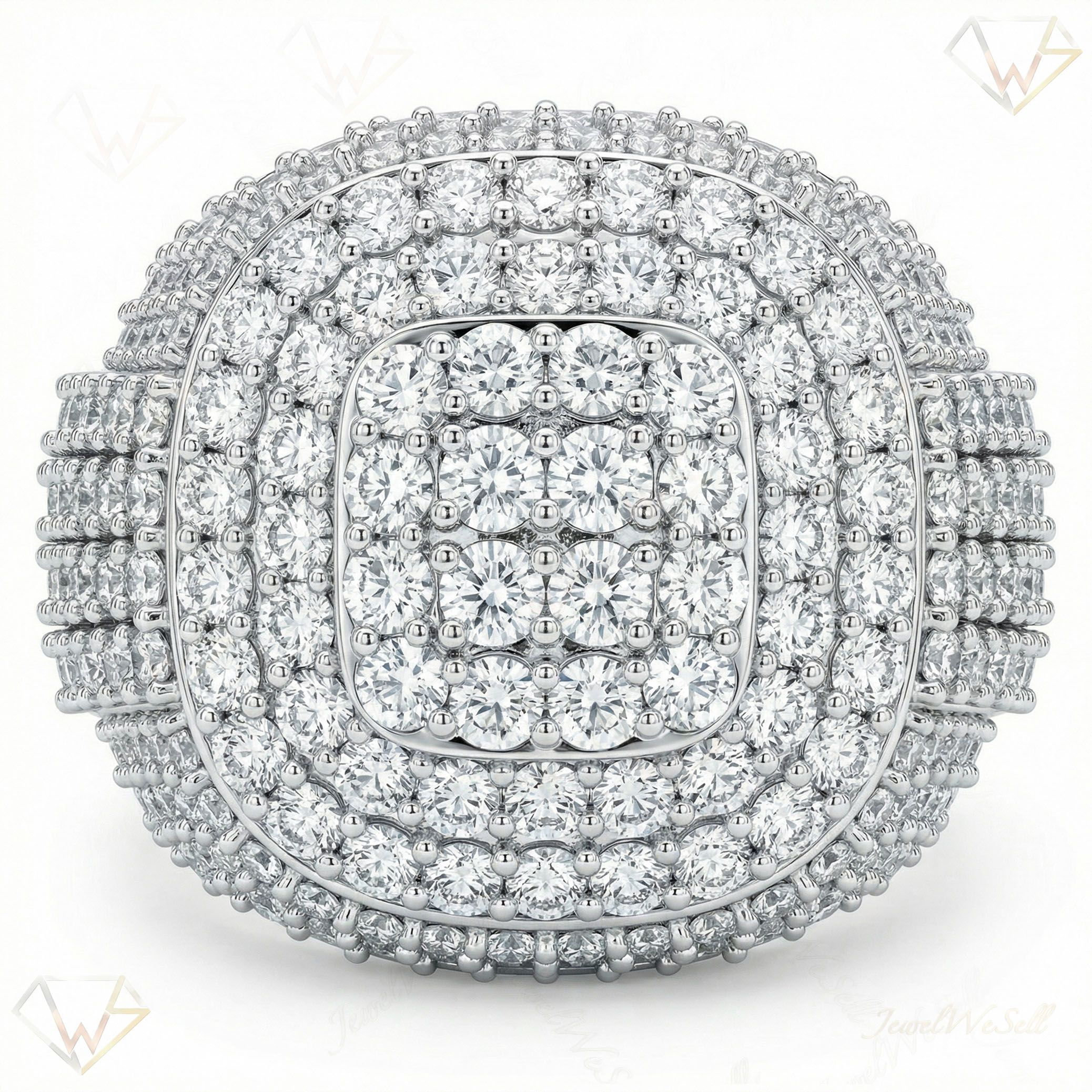 9.20 ct EF VS Lab Grown Diamond Mens Statement Ring in 10k White Gold _ Sz1250 100954