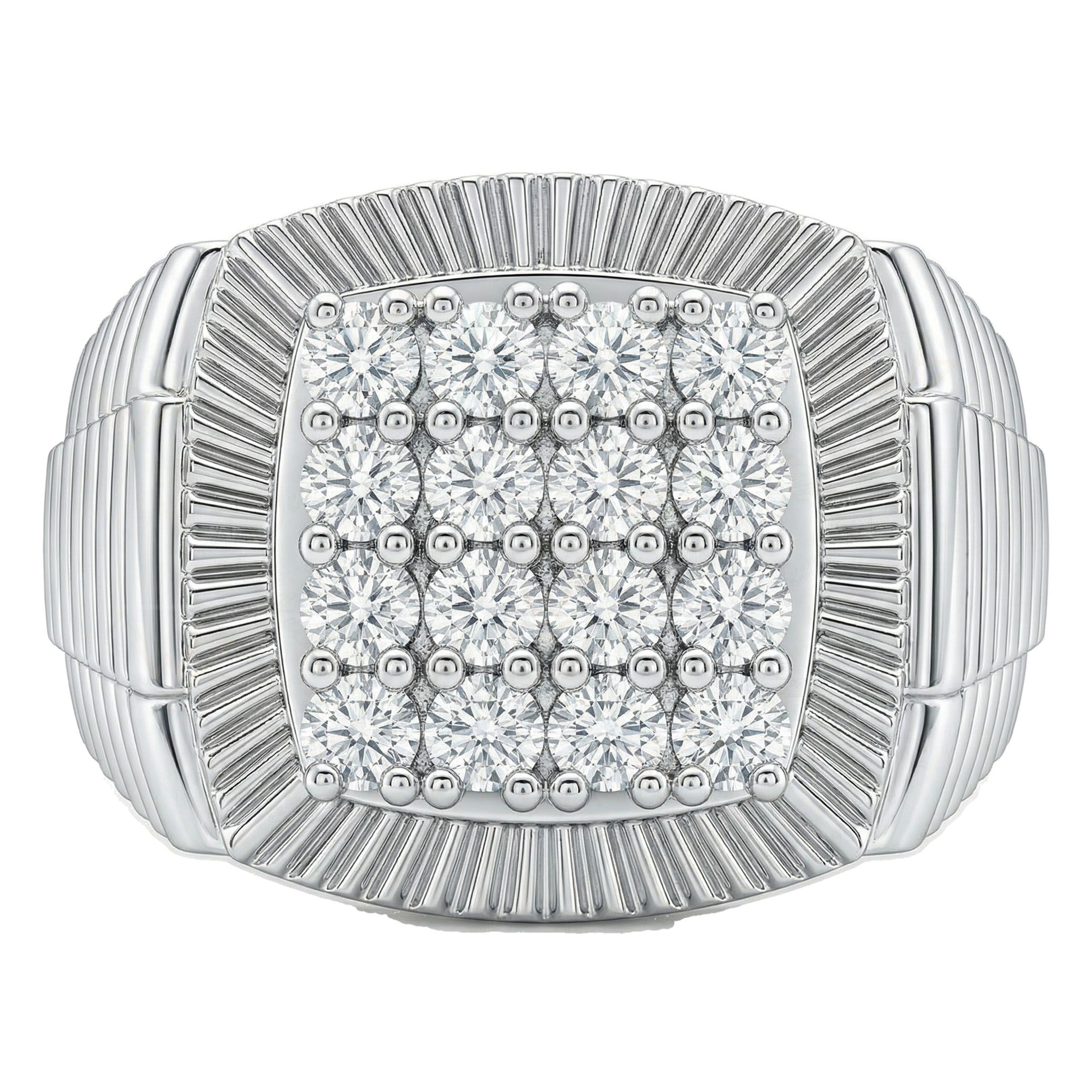 1.80 ct EF VS Lab Grown Diamond Mens Statement Ring in 14k White Gold _ Sz0825 100995
