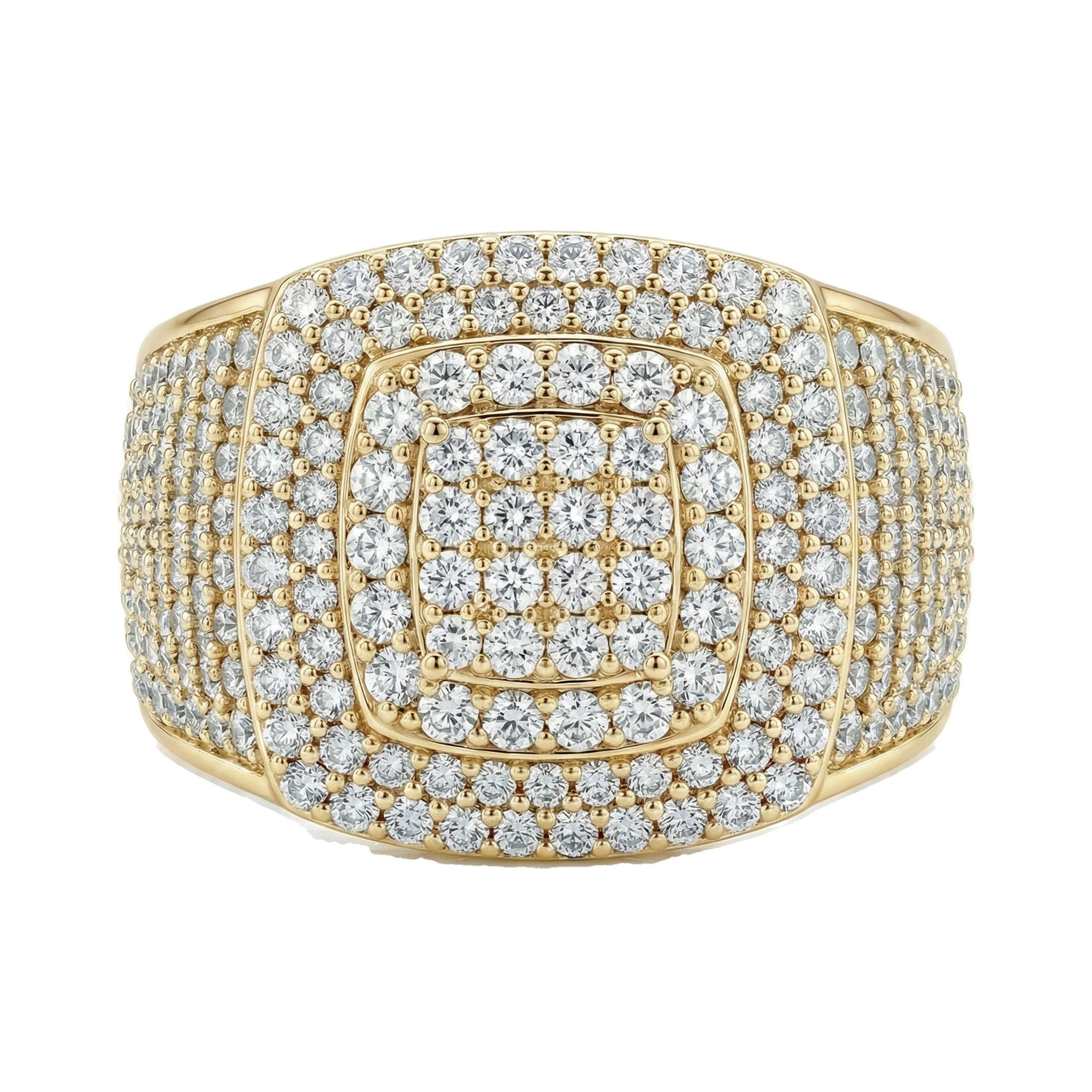 5.50 ct EF VS Lab Grown Diamond Mens Statement Ring in 10k Yellow Gold _ Sz0800 100998