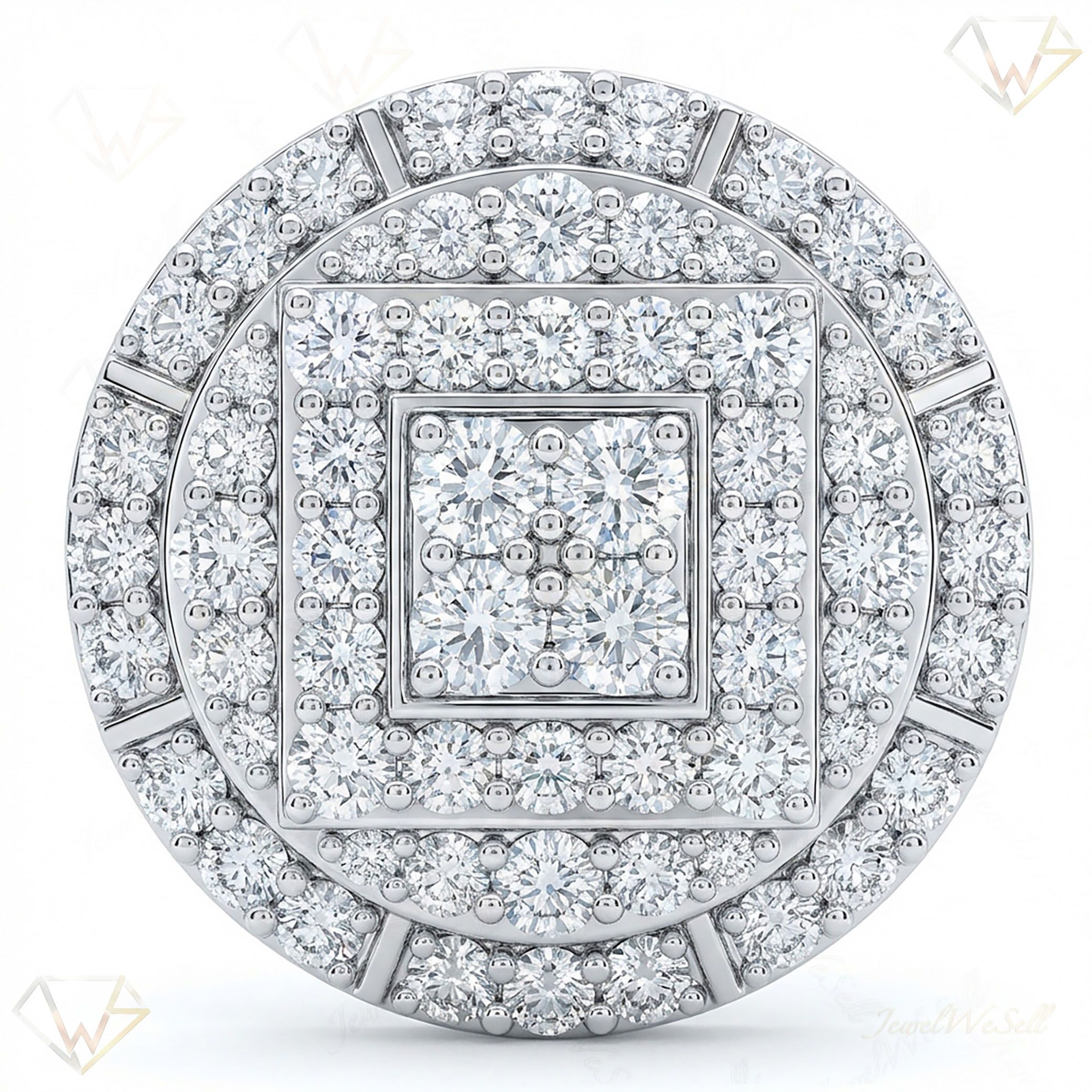 2.40 ct EF VS Moissanite Mens Statement Ring in 925 Sterling SIlver _ Sz0875 101023